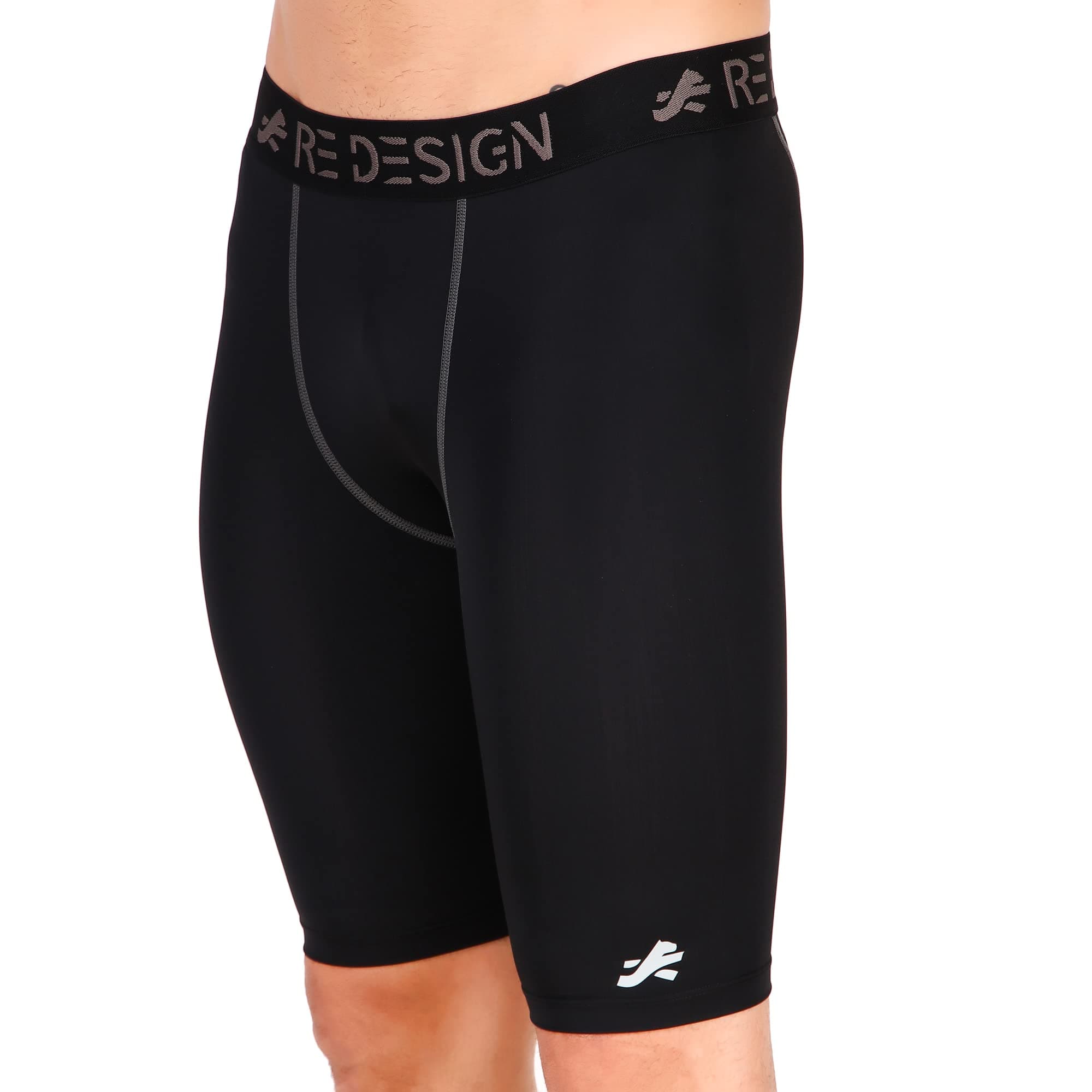ReDesign Apparels Men Compression Shorts Tights (Nylon), Black Medium