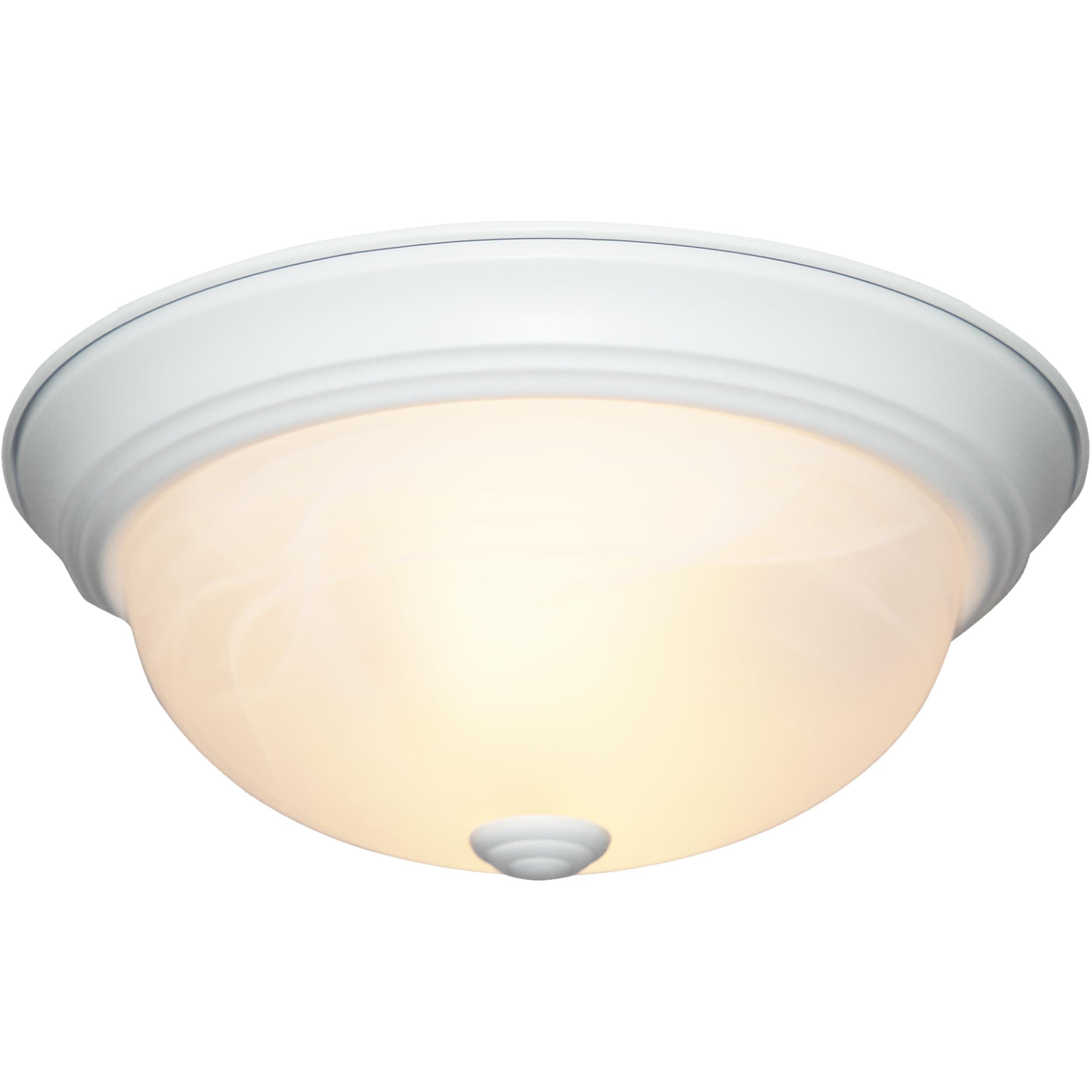 11 in 2-Light Flush Mount Ceiling Light, White, 1257S-WH-AL