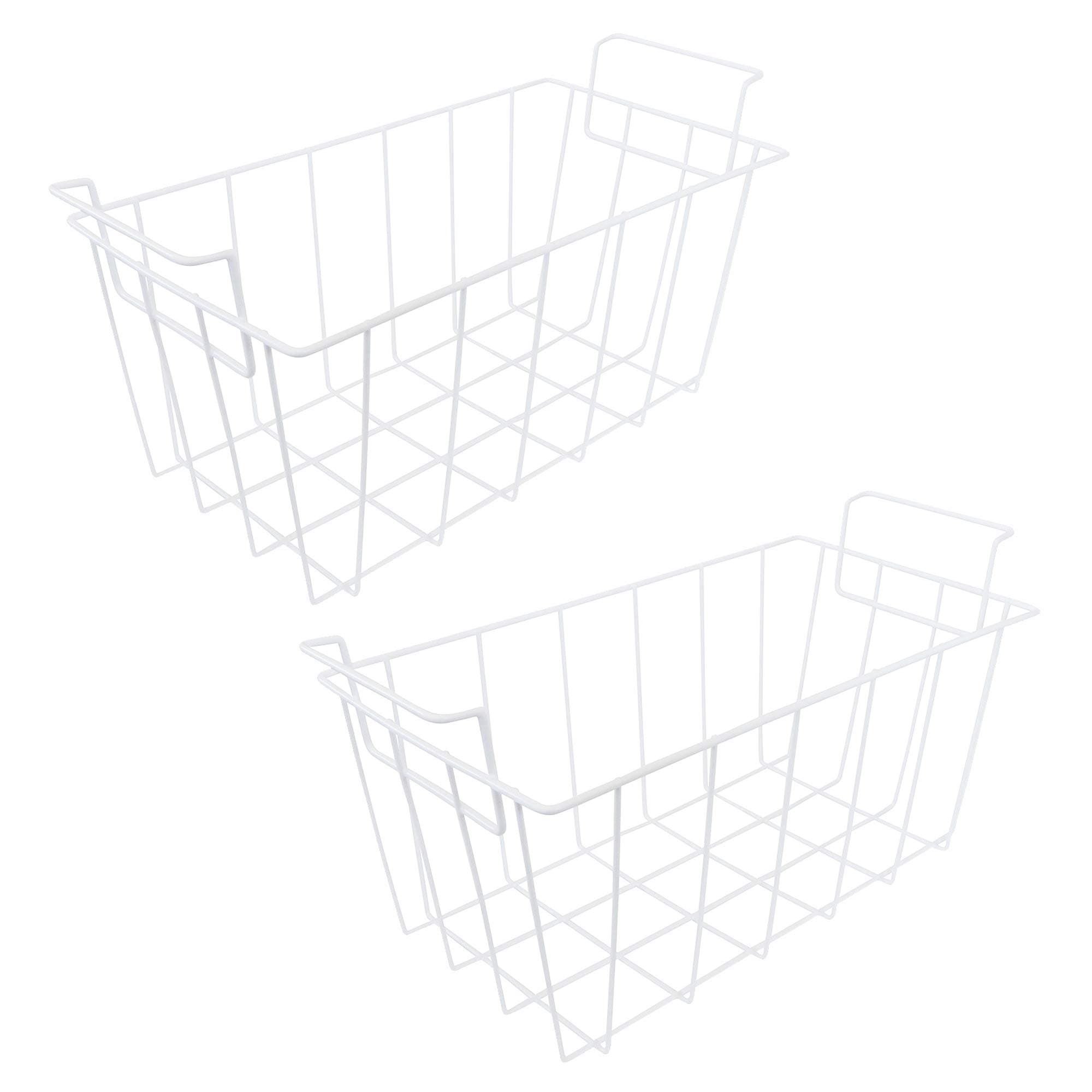 KITCHEN BASICS 101: 2 Pack WR21X10208 White Refrigerator Freezer Basket Replacement for GE Haier RF-0300-29 ap4428485, RF-0300-29, 1535717, AH2356327, EA2356327, PS2356327, RF-0300-20, WR21X10157