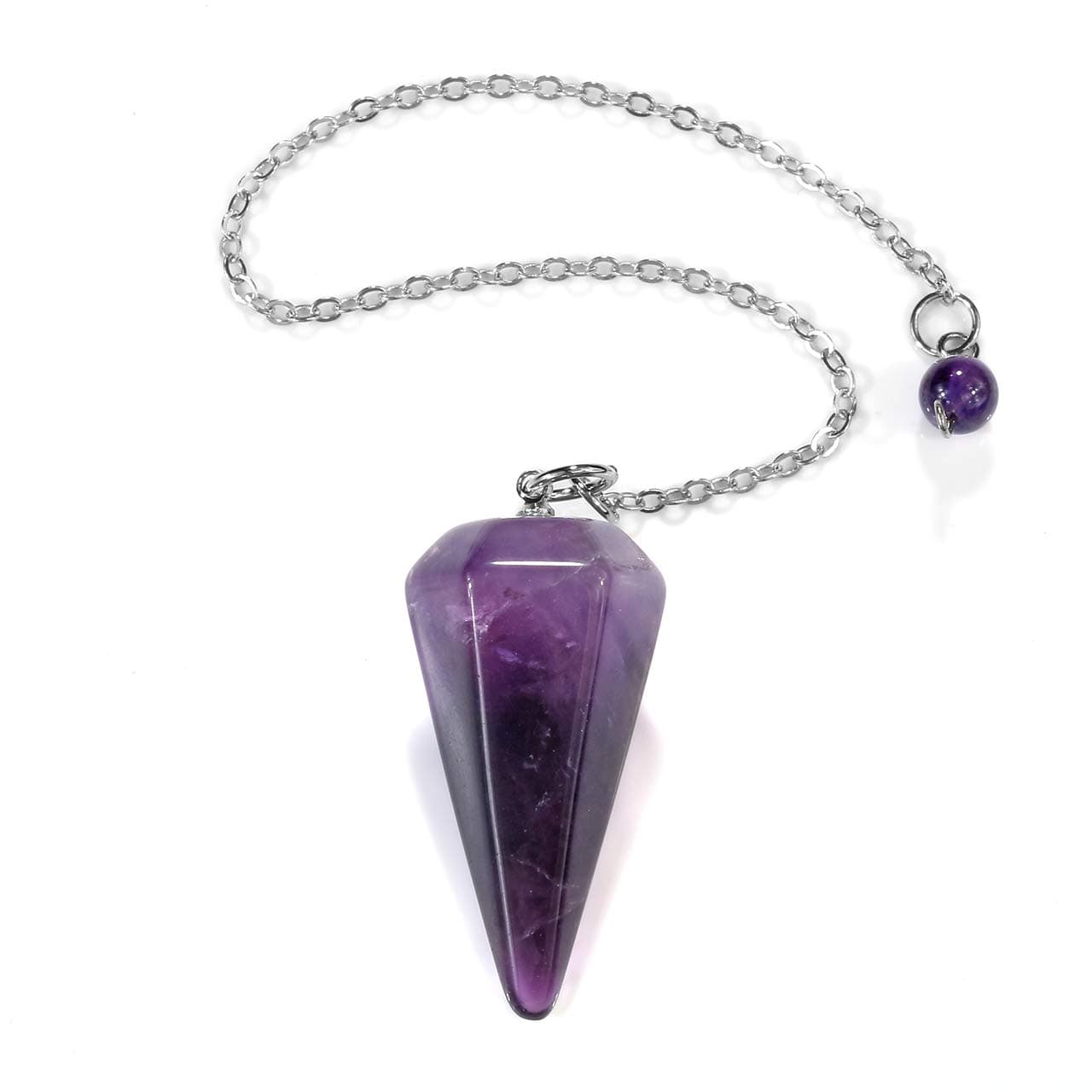JSDDE Natural Amethyst Gemstone Crystal Pendulum - Dowsing, Scrying, Healing