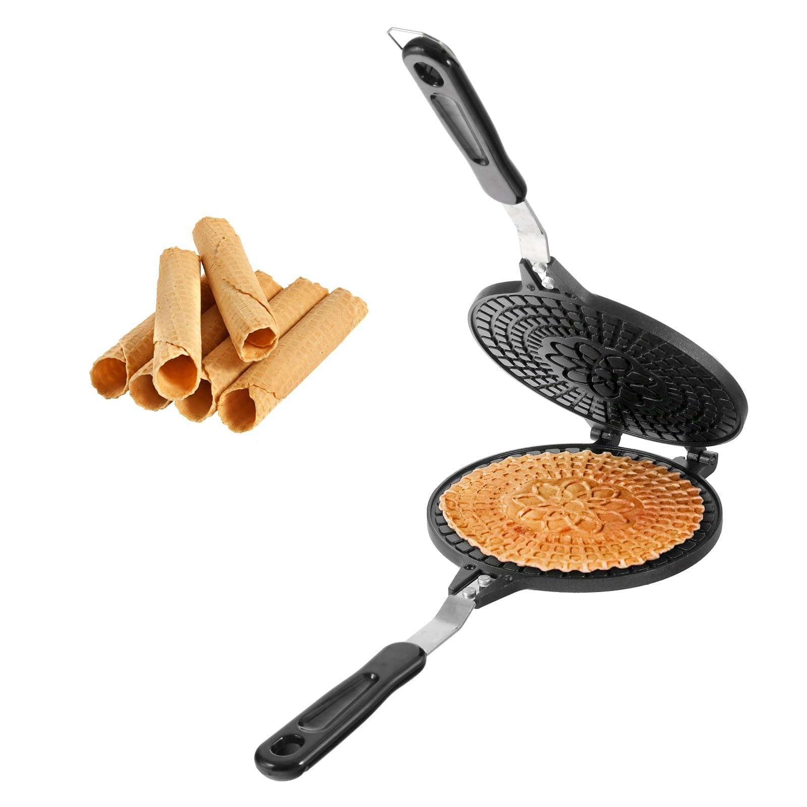 Dyna-Living Ice Cream Cone Maker Egg Roll Mold 6.7 inches Household Commercial Waffle Cone Iron Maker Ice Cream Bowl Machine for DIY Ice Cream Desserts