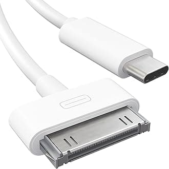 KabelDirekt 30-Pin to USB C Adapter Cable for iPhone 4S/4/3G/3/1, iPad 3/2/1, iPod 3 – 3ft – Male to Male, White (Next-Generation Data/Charging Cable from USB-C to Dock Connector)
