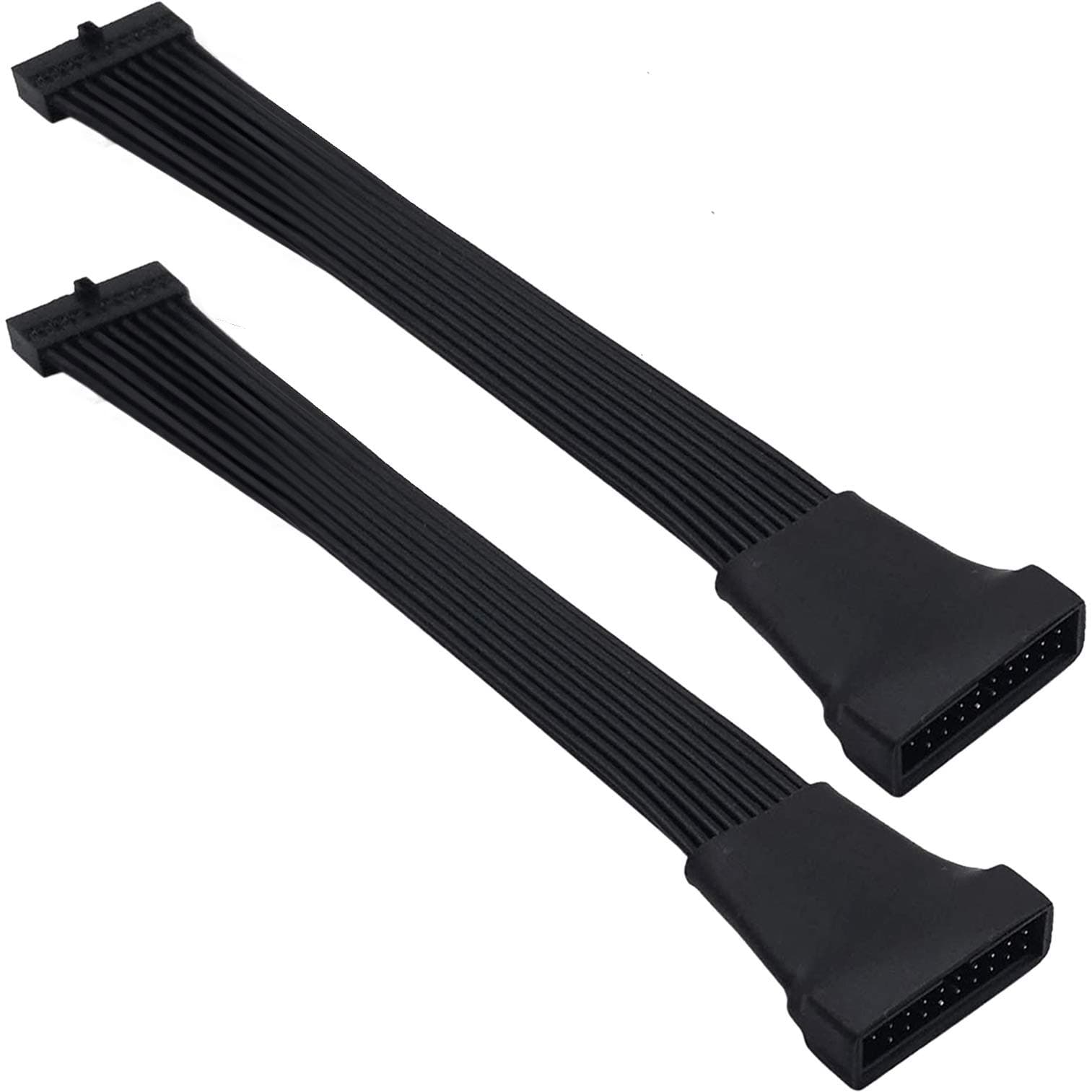 Small Mini USB 3.0 19/20 Pin Internal Low Profile Extension Header Adapter Cable for Motherboard 6 inches (2 Pack)