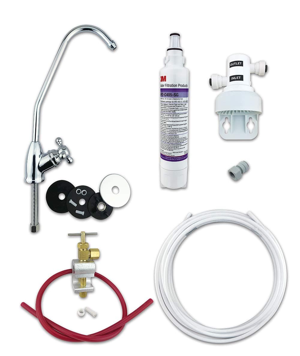3M Drinking Water Filter Kit (Bacteria Rated Filter) Full DIY System with Bobble Foot Tap