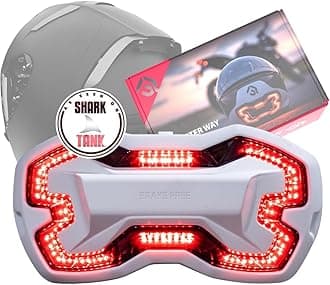 Brake Free Helmet Light - Smart Wireless Motorcycle Lights- Weatherproof LED Motorcycle Helmet Light - Lightweight & Aerodynamic Design - Smart Brake Detection - Single Button Operation - White