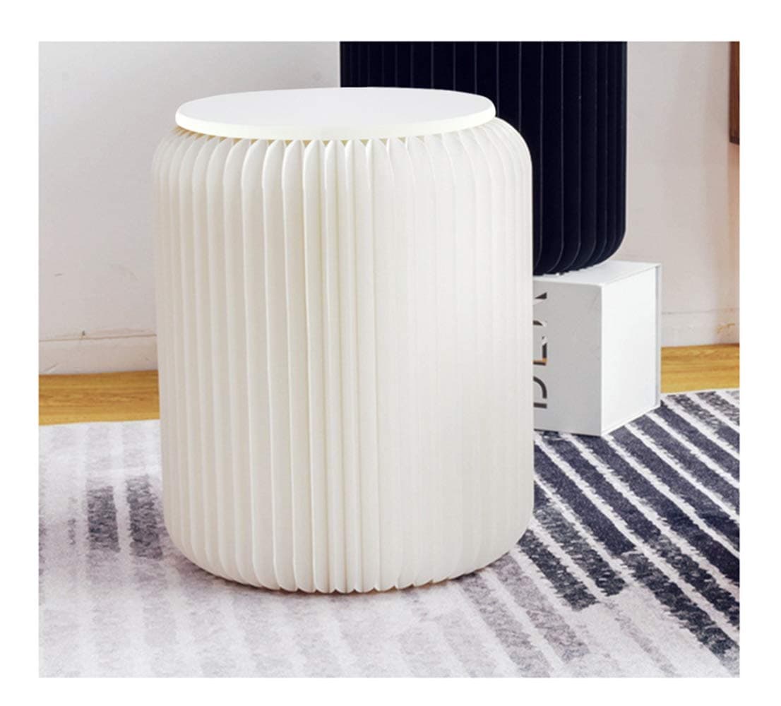Modern White Paper Stool Foldable - 11 inch Heigh - Compact, Sturdy & Portable Honeycomb Structure Low Stool Chair for Fitting Room, Exhibition Halls, Shopping Malls, Office