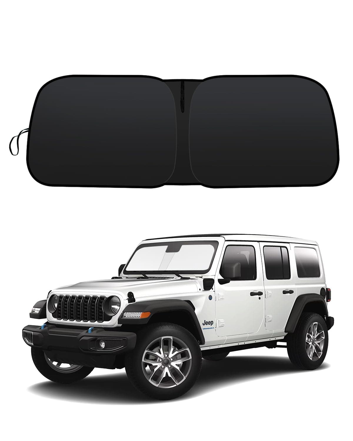 2026 Upgrade Front Windshield Sun Shade Foldable Jeep Wrangler Sun Shade/Jeep Gladiator Sun Shade fit for Jeep Wrangler JL JLU 2018-2026 / Jeep Gladiator 2020-2026 |Keep Car Interior Cooler|