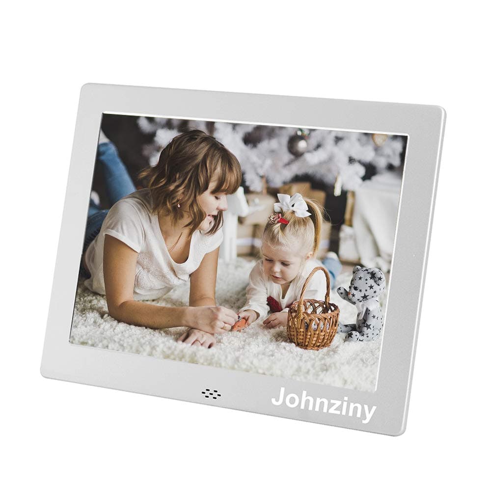 Digital Picture Frame 8 inch Electronic Photo Frame IPS (4:3) High Resolution with Remote Control,Auto-Rotate/Calendar/Alarm Clock/12 Languages Function,Photo/MP4/Video Player