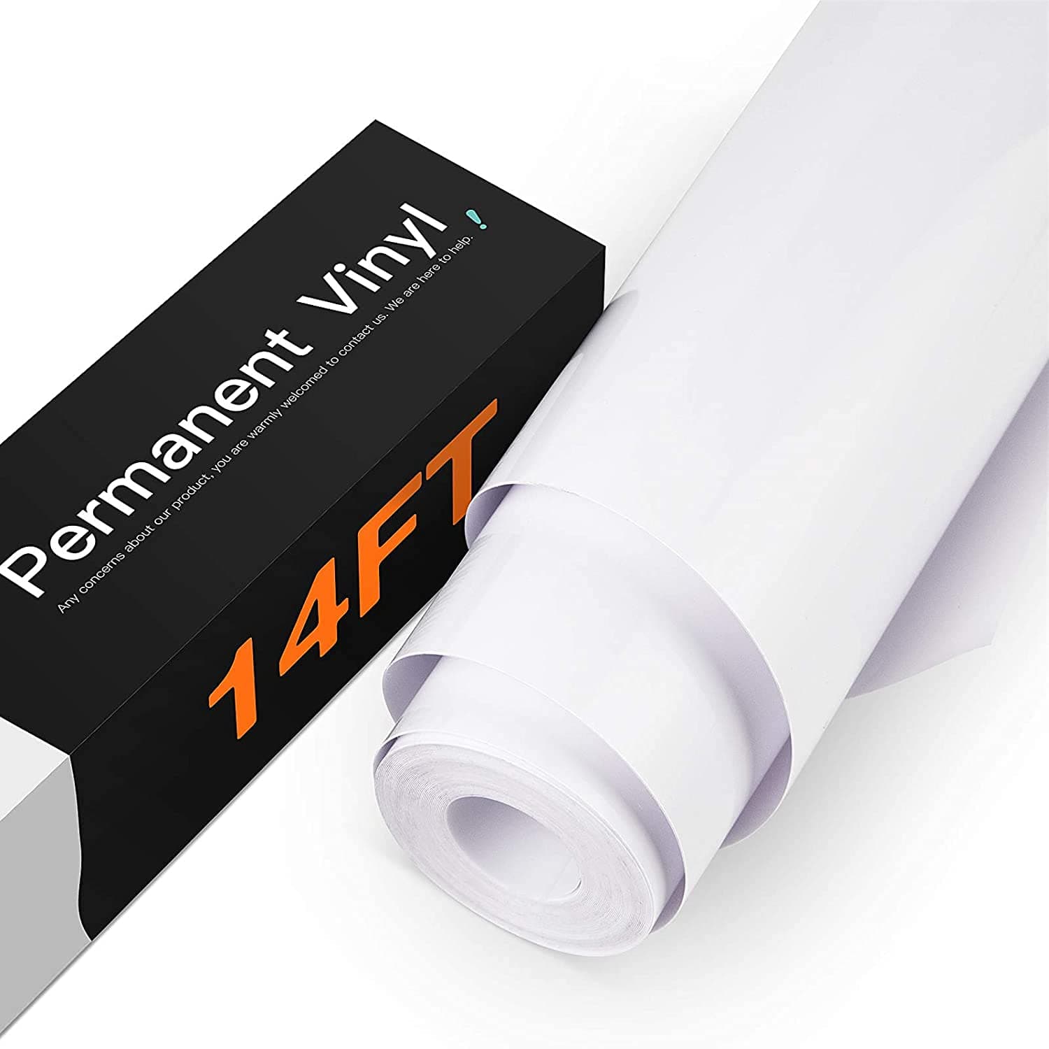 HTVRONT White Permanent Vinyl, 12" x 14 FT Glossy White Adhesive White Vinyl Roll Compatible with Cricut Cutting Machine, Silhouette, Cameo Cutters, Signs, Scrapbooking, Craft, Die Cutters