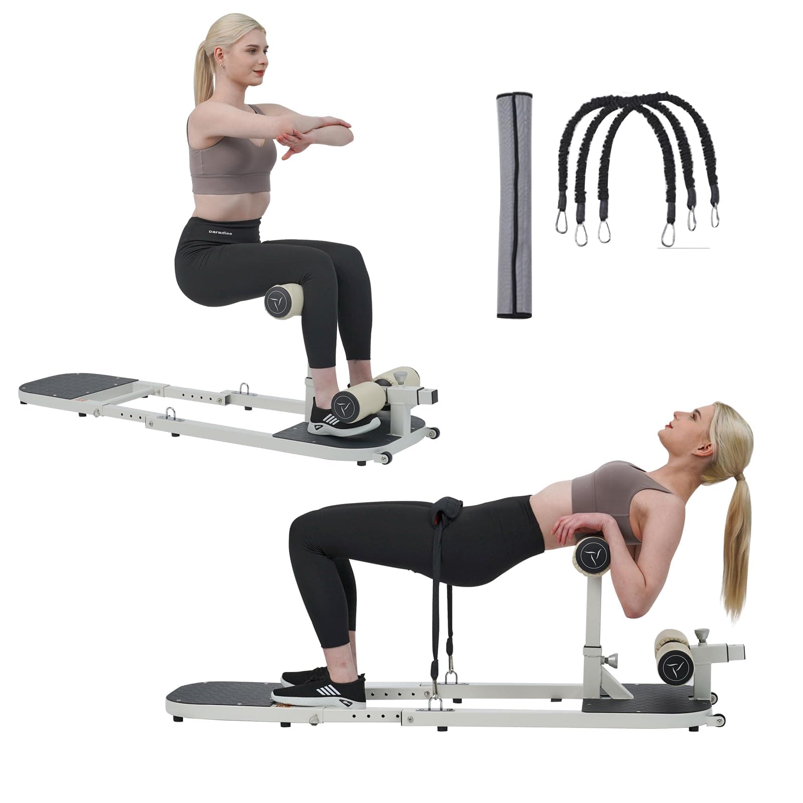 Hip Thrust Machine with High Resistance and Protectors Pad - 3D High Density Polyurethane Cushion - Premium Squat for at Home Gym-Comes with Handles to Exercise Your Arms