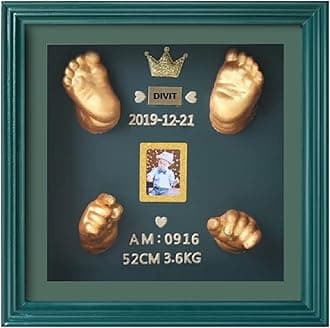 Mold Your Memories Baby Casting Frames for Baby's Hand and feet Casting (Box Frame Green)