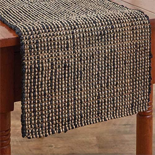 Park Designs Jute Boucle Table Runner - Black, 14" x 54"