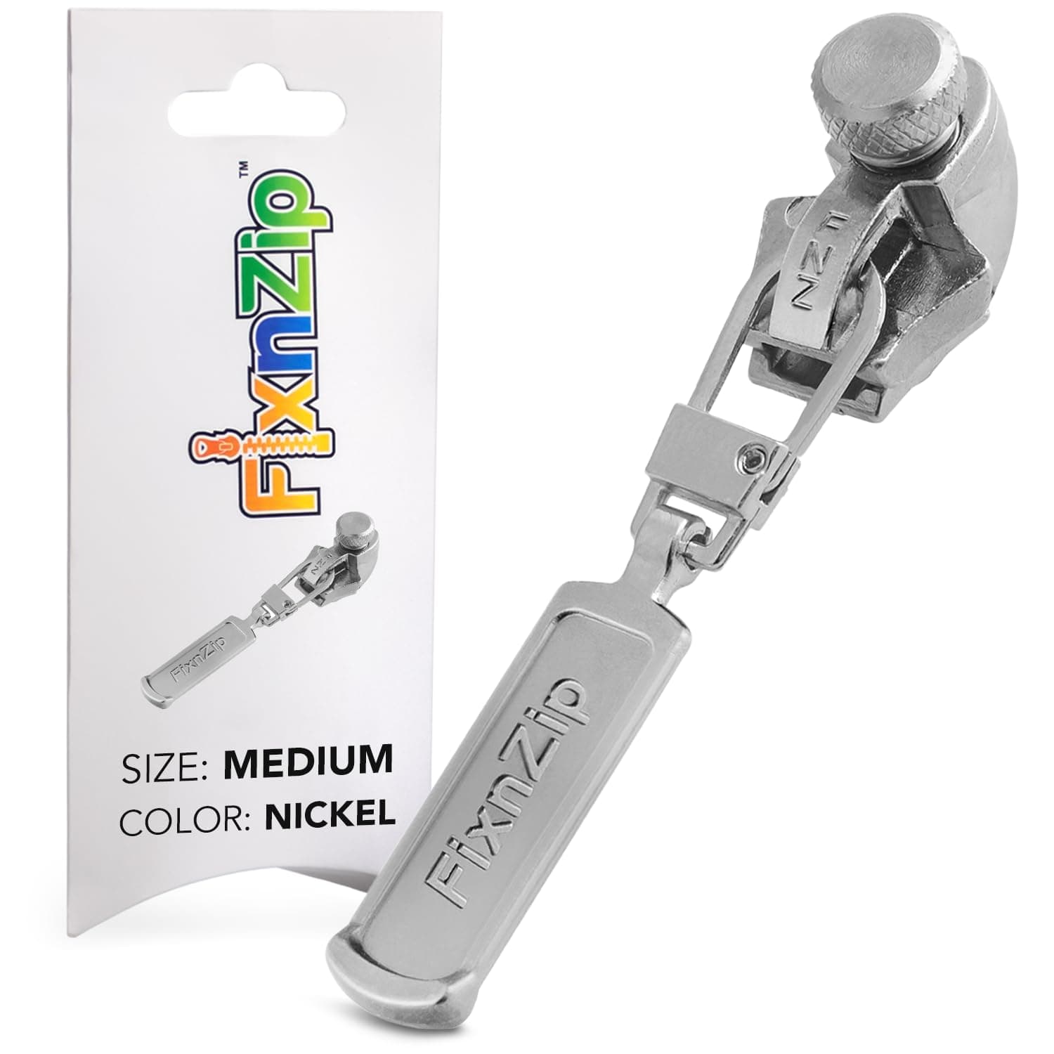 Instant Zipper , Nickel, Medium