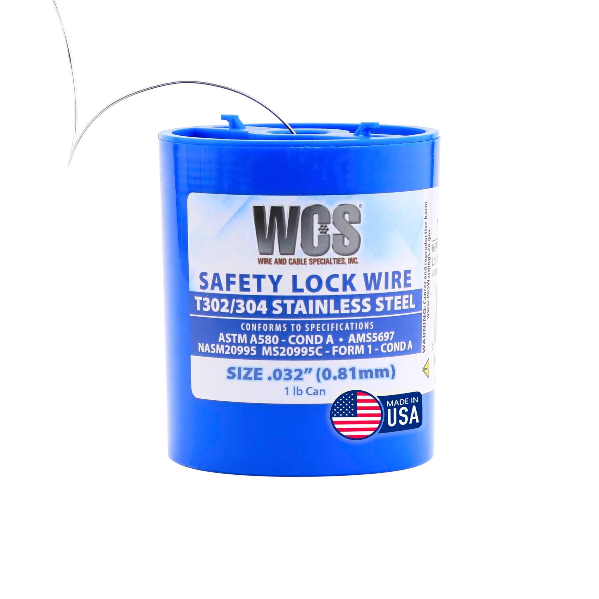 Wire and Cable Specialties MC0320-1#D .032" Safety Lockwire (MS20995C32 0.81 mm, 1 lb 0.45 kg Disp., appx 362 ft 50 m)