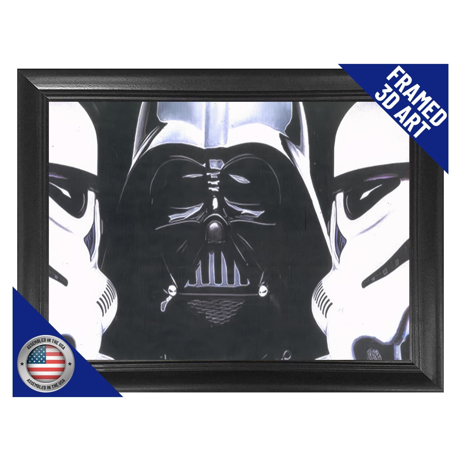 Star Wars Dark Force 3D Poster Wall Art Decor Framed Print | 14.5x18.5 | Lenticular Poster & Photo | Keepsake Gifts for Men & Girls Bedroom | Darth Vader & Troopers Star Wars A New Hope Movie