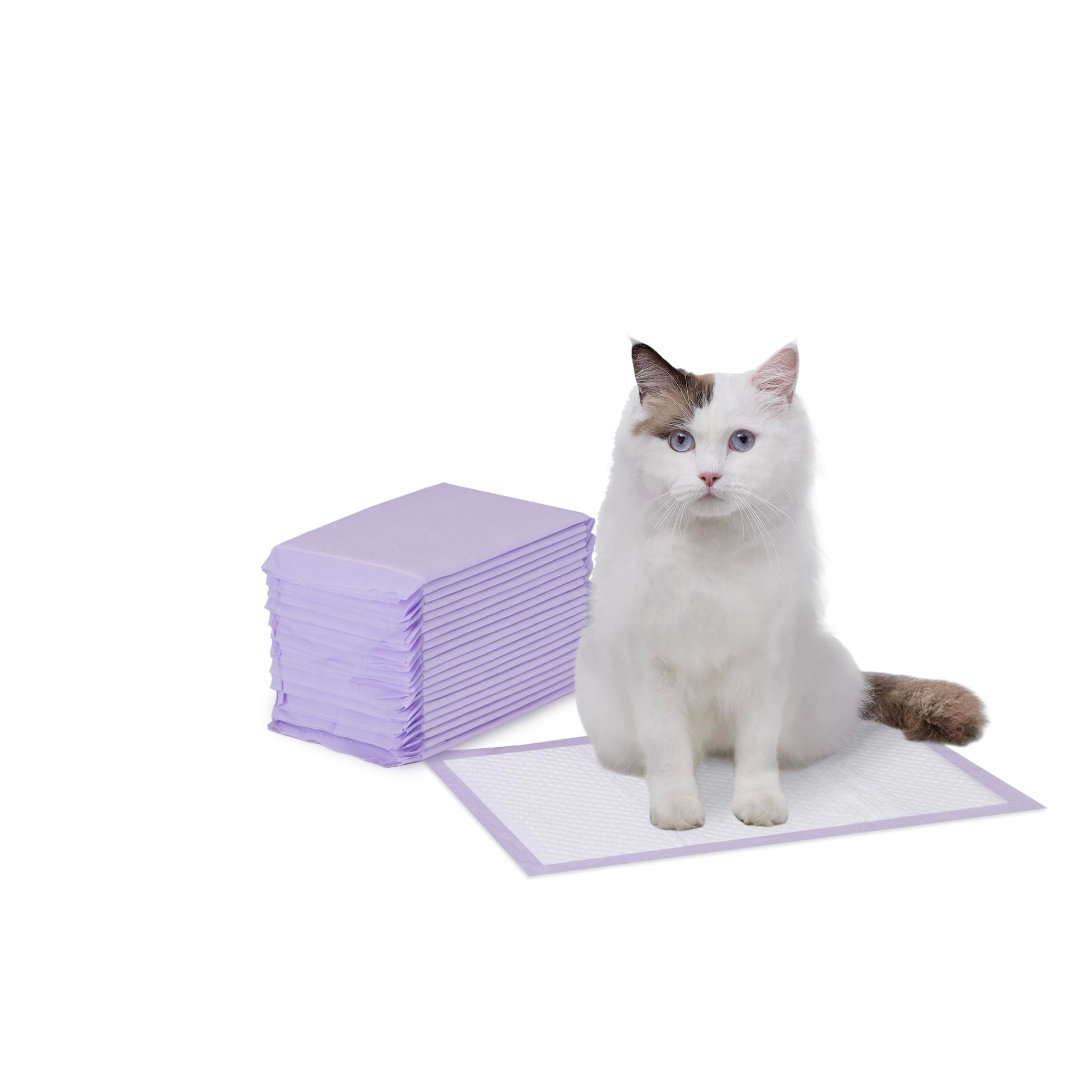 Amazon Basics 20-Pack Disposable Cat Litter Tray Liners with Quick-dry Surface, Fresh Scent, Purple