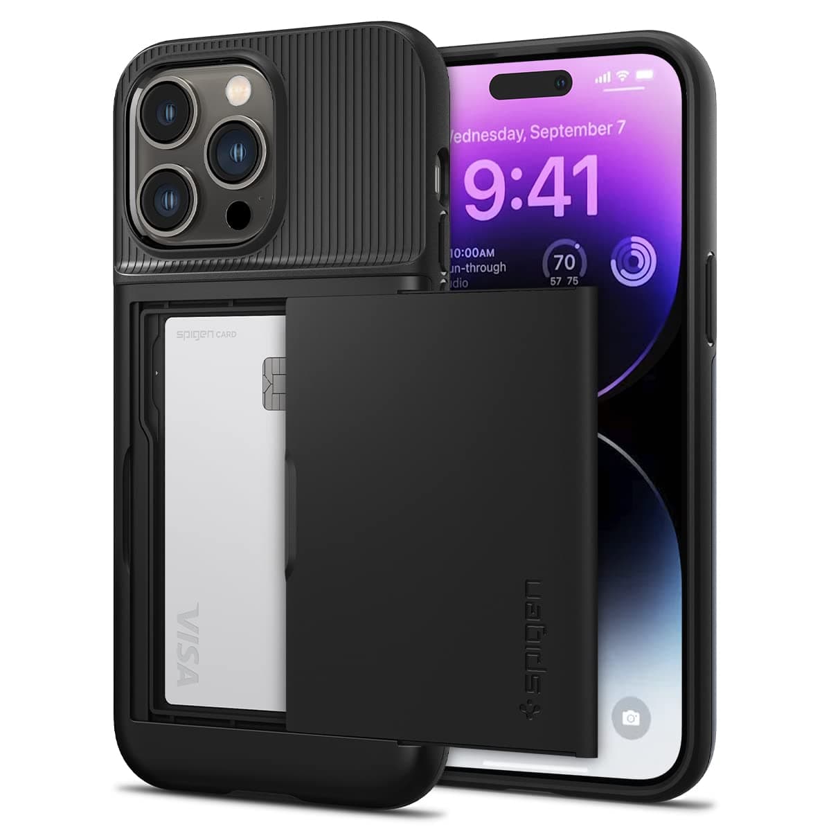 SpigenSlim Armor CS designed for iPhone 14 Pro case cover (2022) - Black