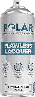 Polar Flawless Lacquer Spray - Protective Coating for Wood, Ceramic, Glass, Plastic & Metal - Scratch Resistant & UV Protection - Primer for DIY, Interior & Exterior - Gloss Finish - Clear - 400ml