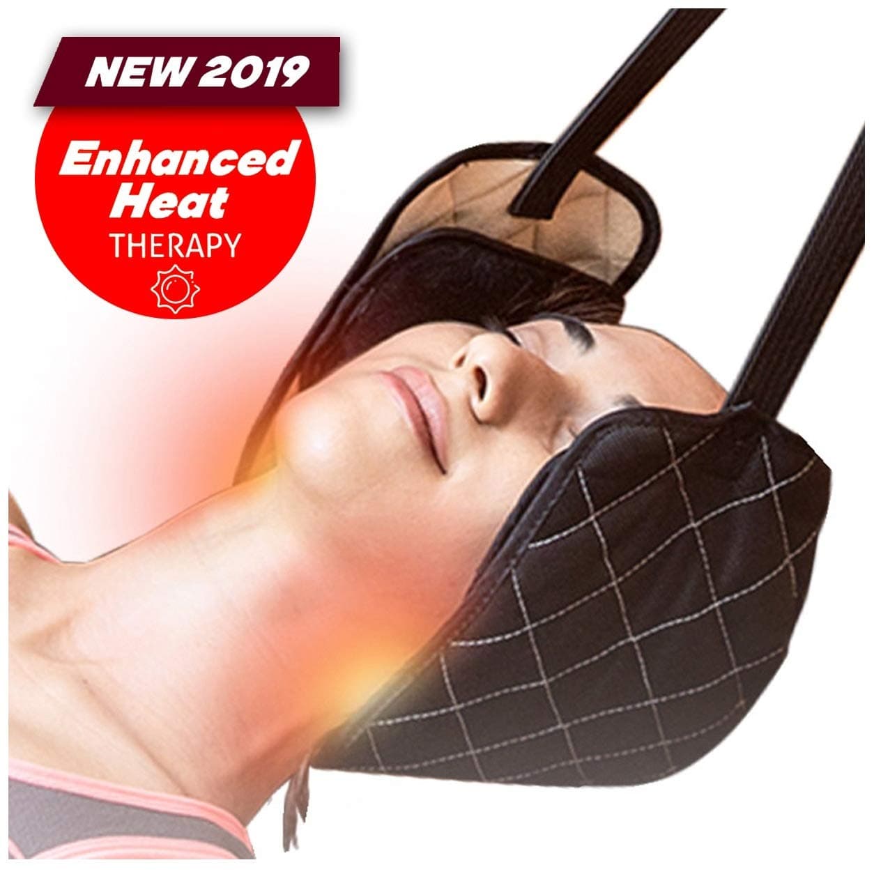 Cervical Traction Device for Neck & Head – Portable Neck Device Hammock for Pain Relief and Stretching – Portable and Ergonomic – Innovative Gel Pack for Heat or Cold Healing – User-Friendly and Safe