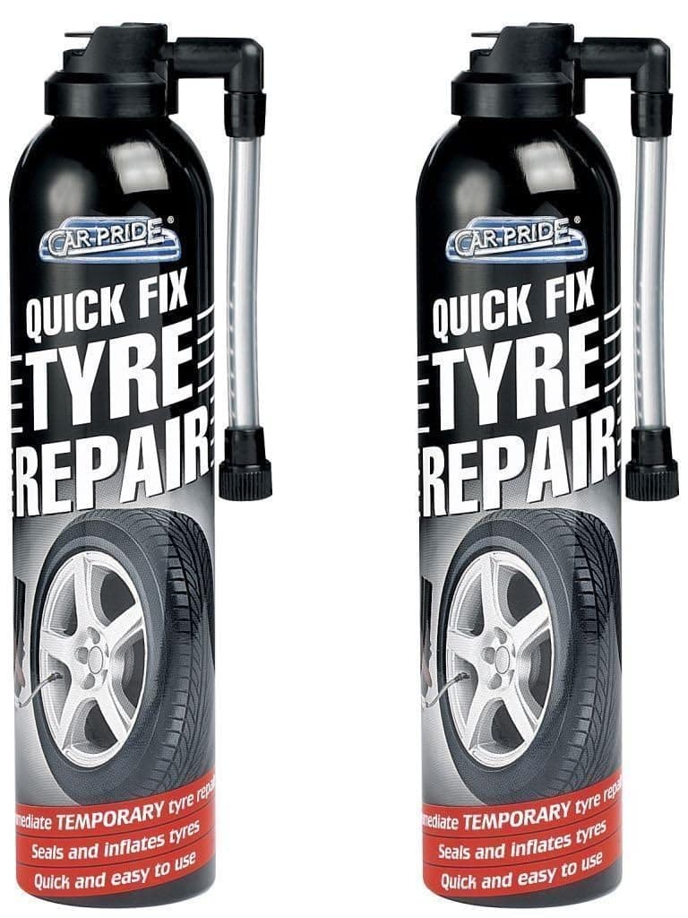 NUGOYA 2 X Quick FIX CAR Emergency Flat TYRE INFLATE Puncture Repair KIT