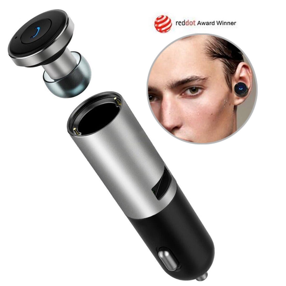 TRF Bluetooth 4.0 Headsets with Mic, Mini Hand-free In-ear Headphone with 3 Different Size Earbud Tips Car Charger for iPhone 6s / 6s Plus, LG G4 / G5, and Other iOS and Android Devices (Black)