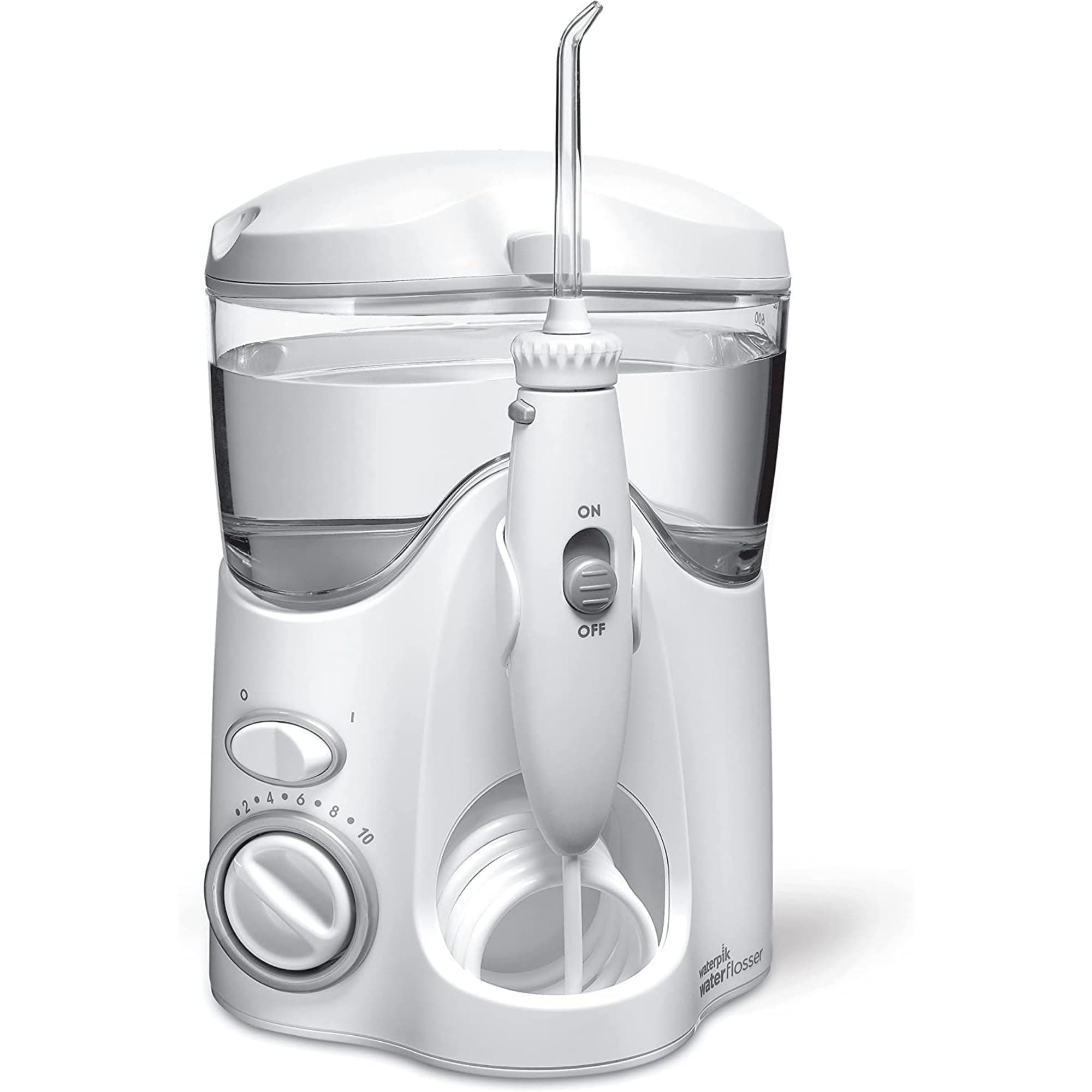 Waterpik Ultra Water Flosser, White - 90+ Seconds of Flossing Time - 10 Pressure Settings, 360-Degree Tip Rotation - Includes Six Tips & Built-in Tip Storage