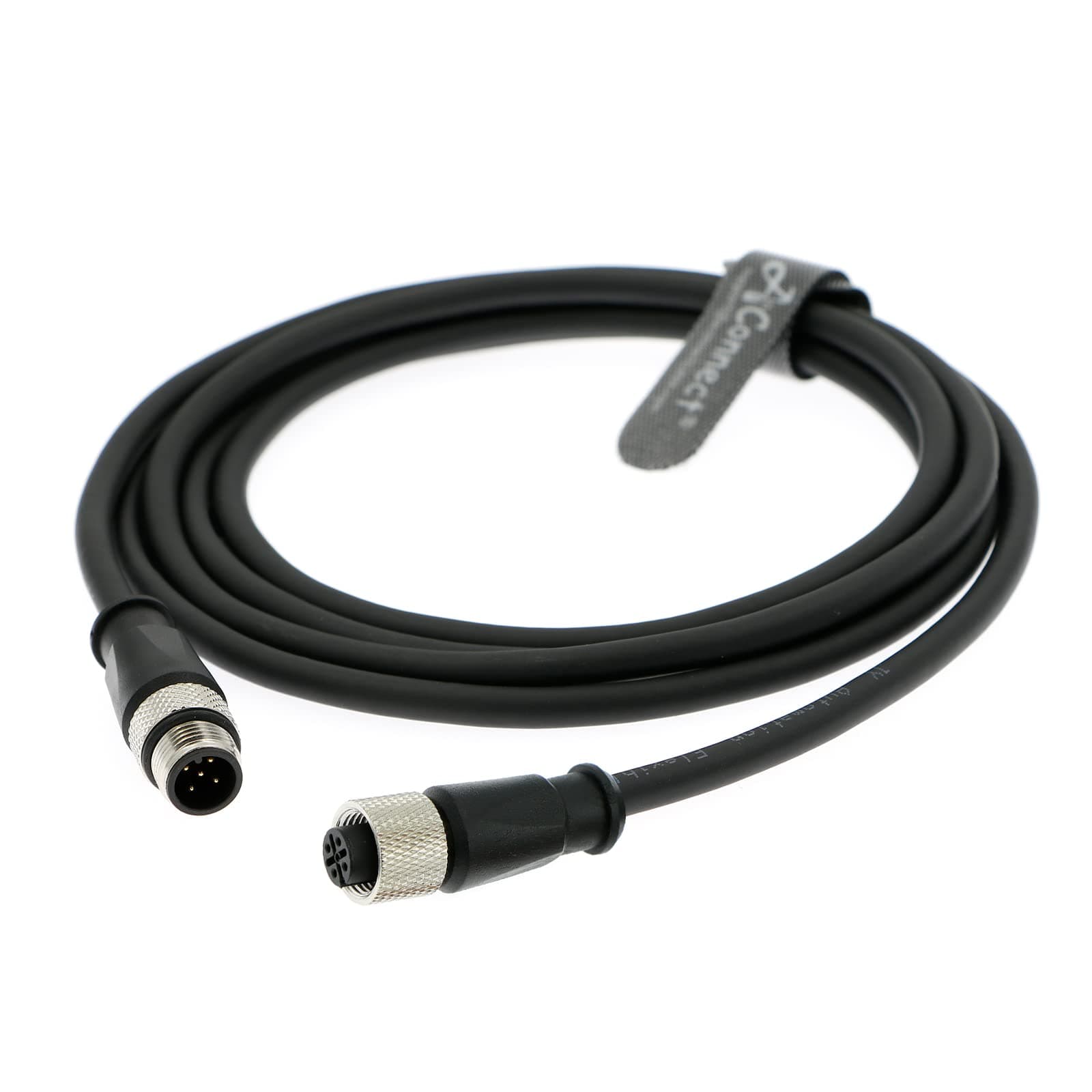 M12 A Code 5 Pin Male to Female Aviation Sensor Connector Industrial Cable for Device Network, Fieldbus Module 1M/3.28Ft