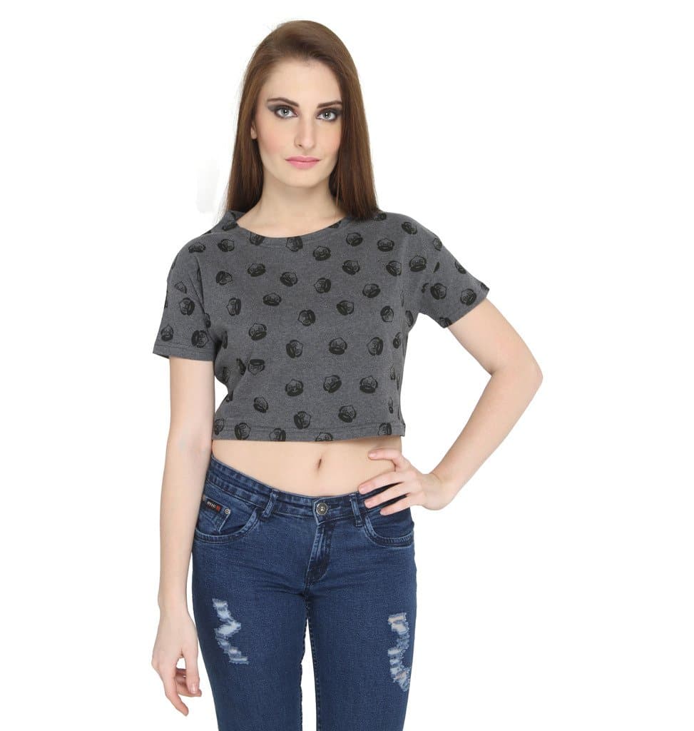 ImagicaAllover Bow Wow Character Printed Crop TOP