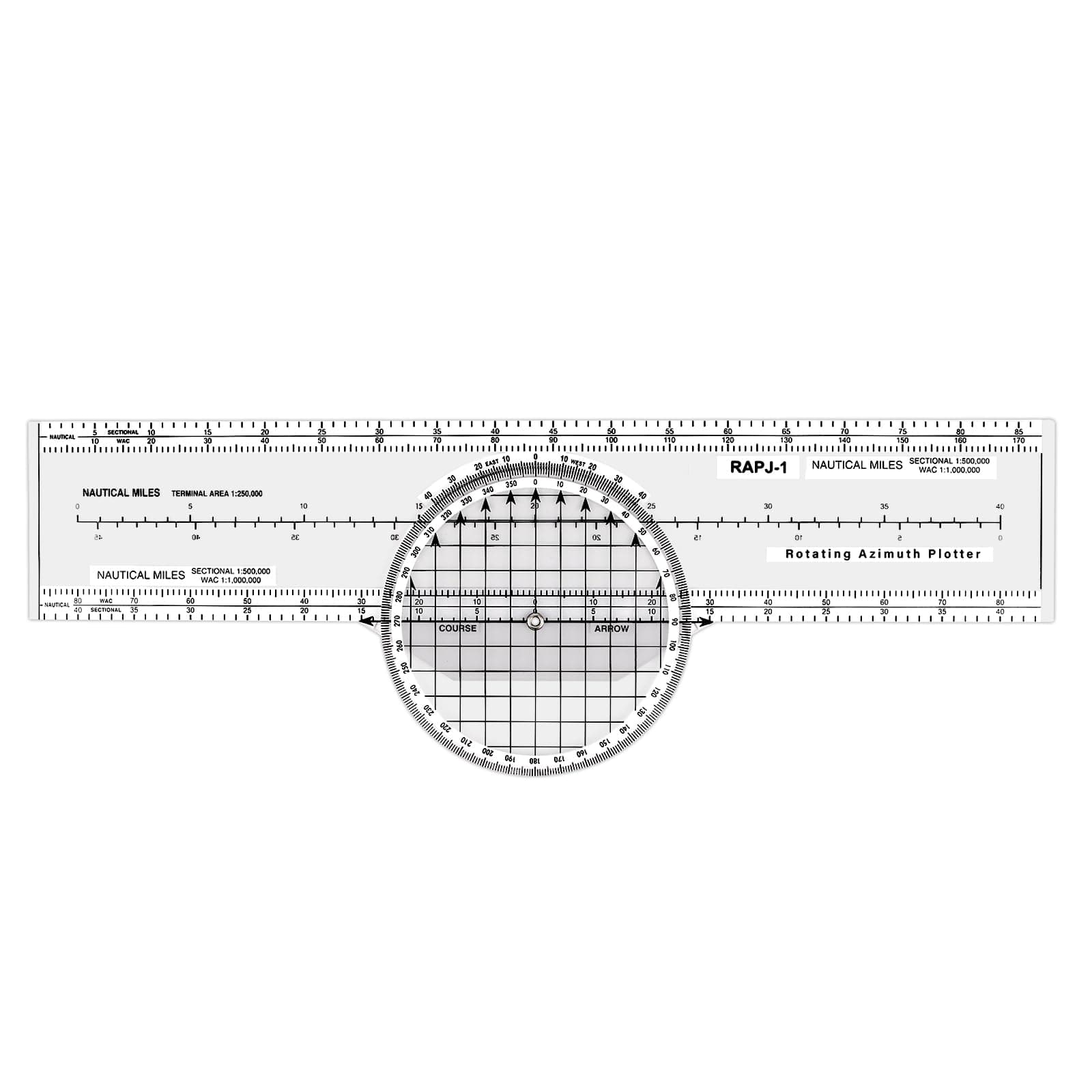 Aviation Plotter Aviation Slide Rule with 8 Functions for Pilot Student Accessories Rotating Azimuth Plotter, WAC Charts, Air Navigation Plotter for Navigational Usage