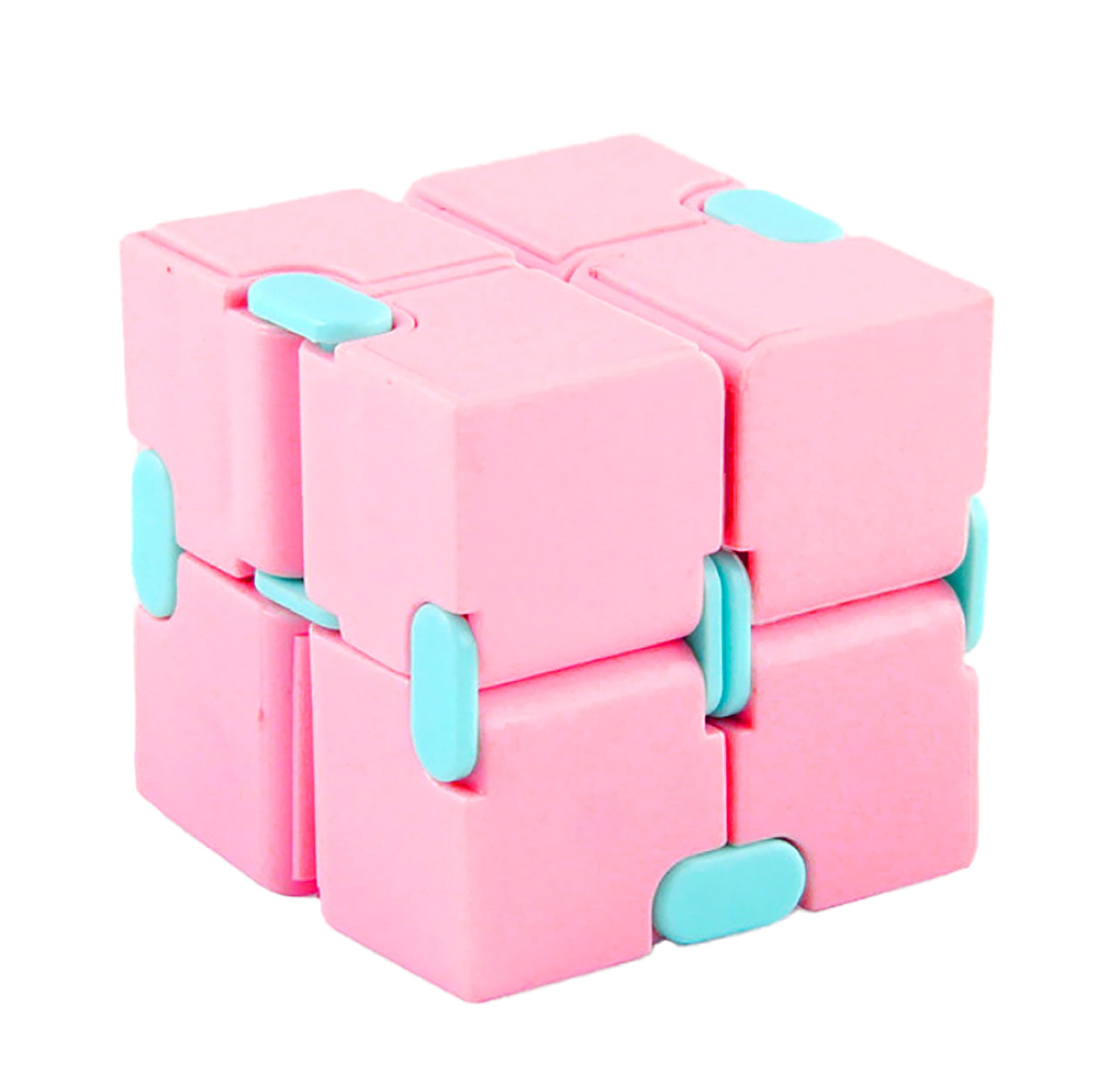 VGRASSP Flip, Turn and Spin Mini Infinity Cube Toy for Kids, Teens and Adults | Stress and Anxiety Relief | Featherlight Fidget Sensory Tool | Long Hours Play Toy | Size - 8 x 4 x 2 CM - Multicolor