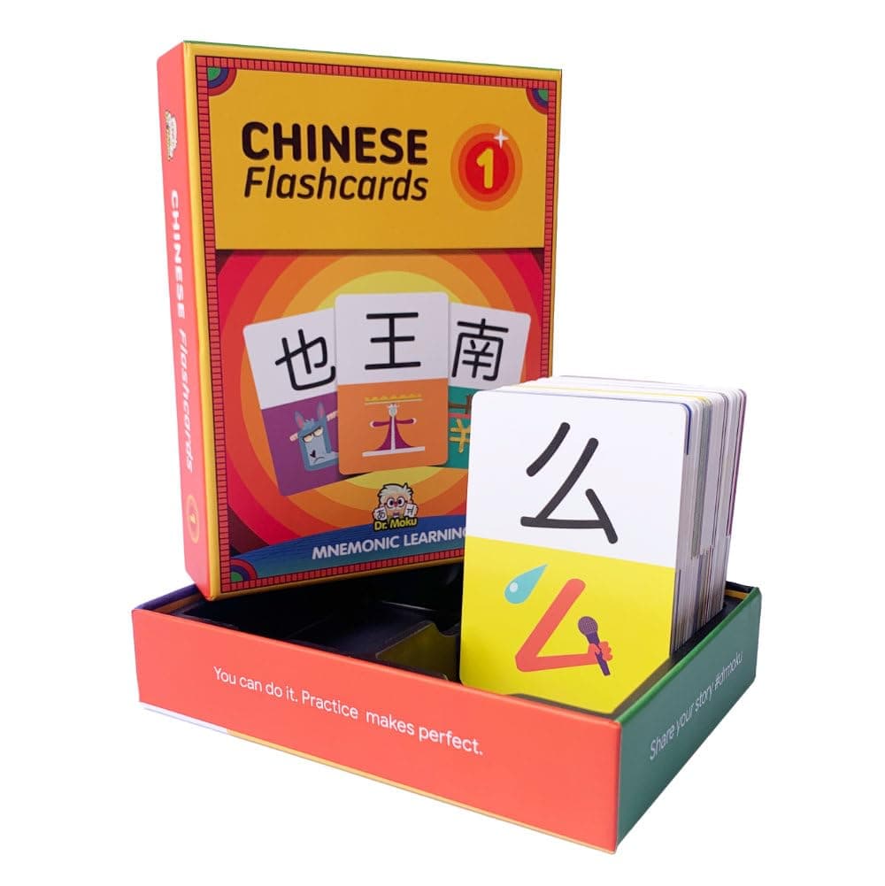 Dr. Moku's Chinese Flash Cards for Beginners - Learn Mandarin Quickly with Mnemonic Memory Tricks - Study 100's of Sample Words - Boost Your Vocabulary with Unforgettable Visual Learning
