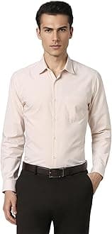 Men's Slim Fit Full Sleeve Pin-Striped Formal Shirt | Cotton-Rich | Wonder Fabric | Pin Point Oxford