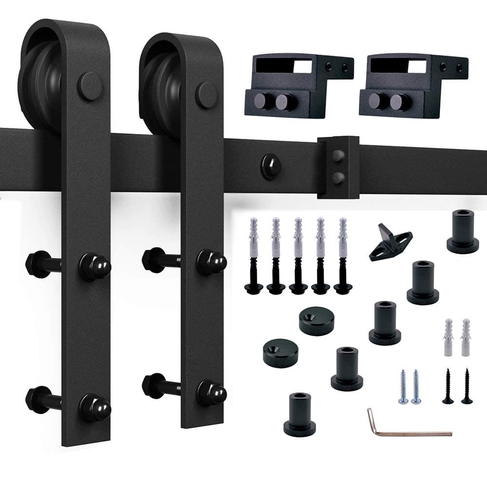 OuTera Sliding Door Hardware Set Sliding Barn Wood Track Hardware Kit - 6 FT Basic Style