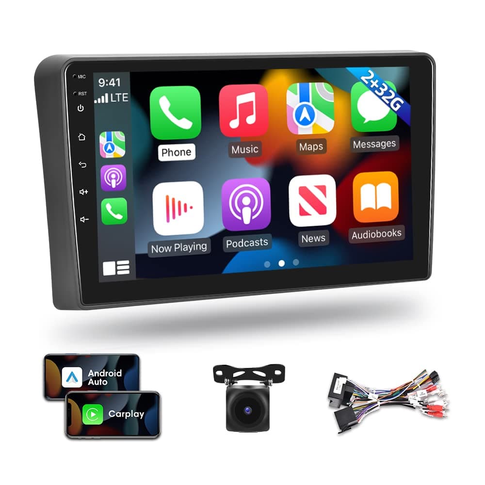 Android 13 Car Radio for Audi A3 (2003-2012) S3 (2006-2012) RS3 (2011-2012), [2G+64G] 9 inches Touch Screen Stereo, Apple Carplay/Android Auto/Hi-Fi/1080P/Bluetooth/SWC +AHD Backup Camera +MIC