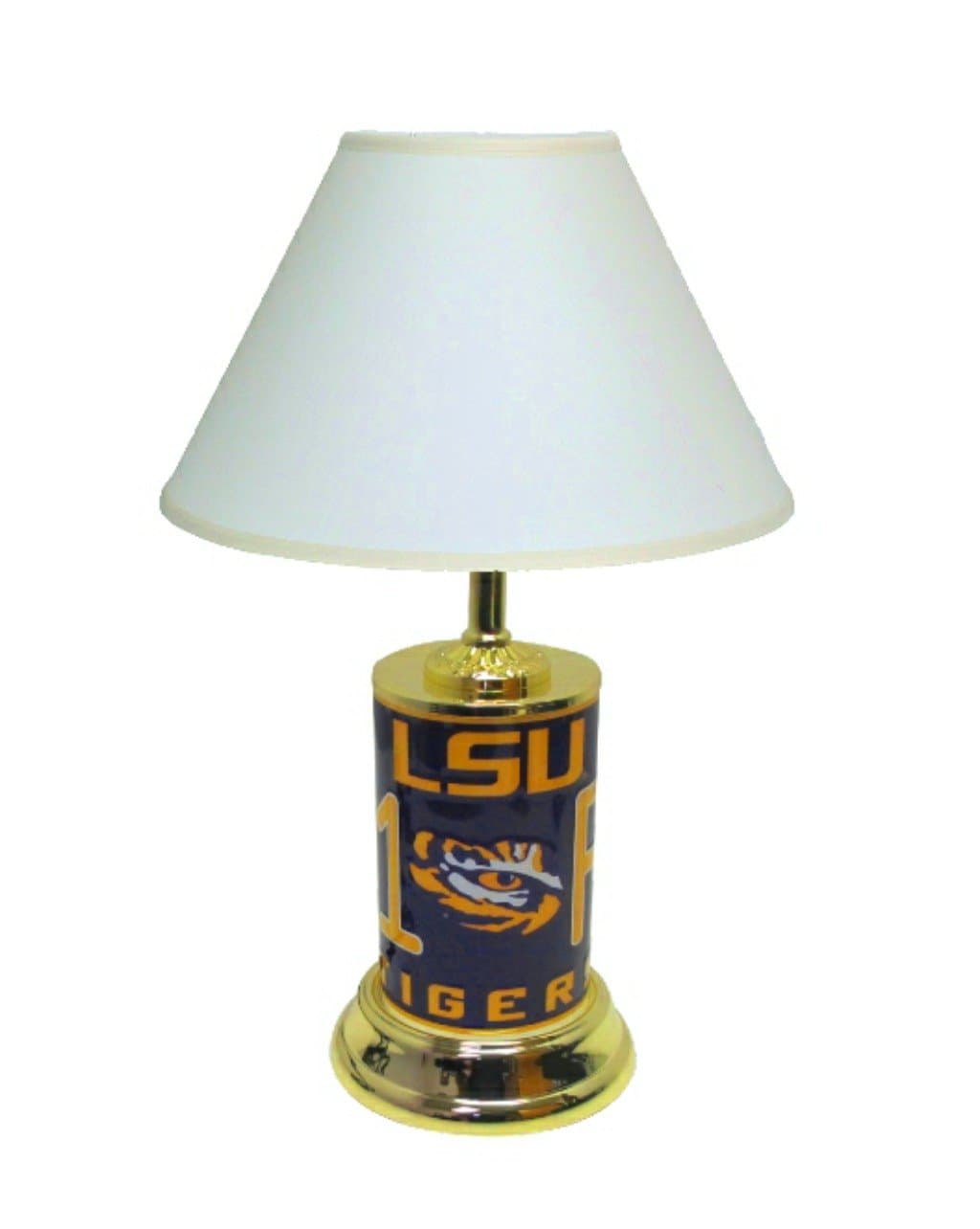 LSU Tigers Table Lamp w/ White Shade