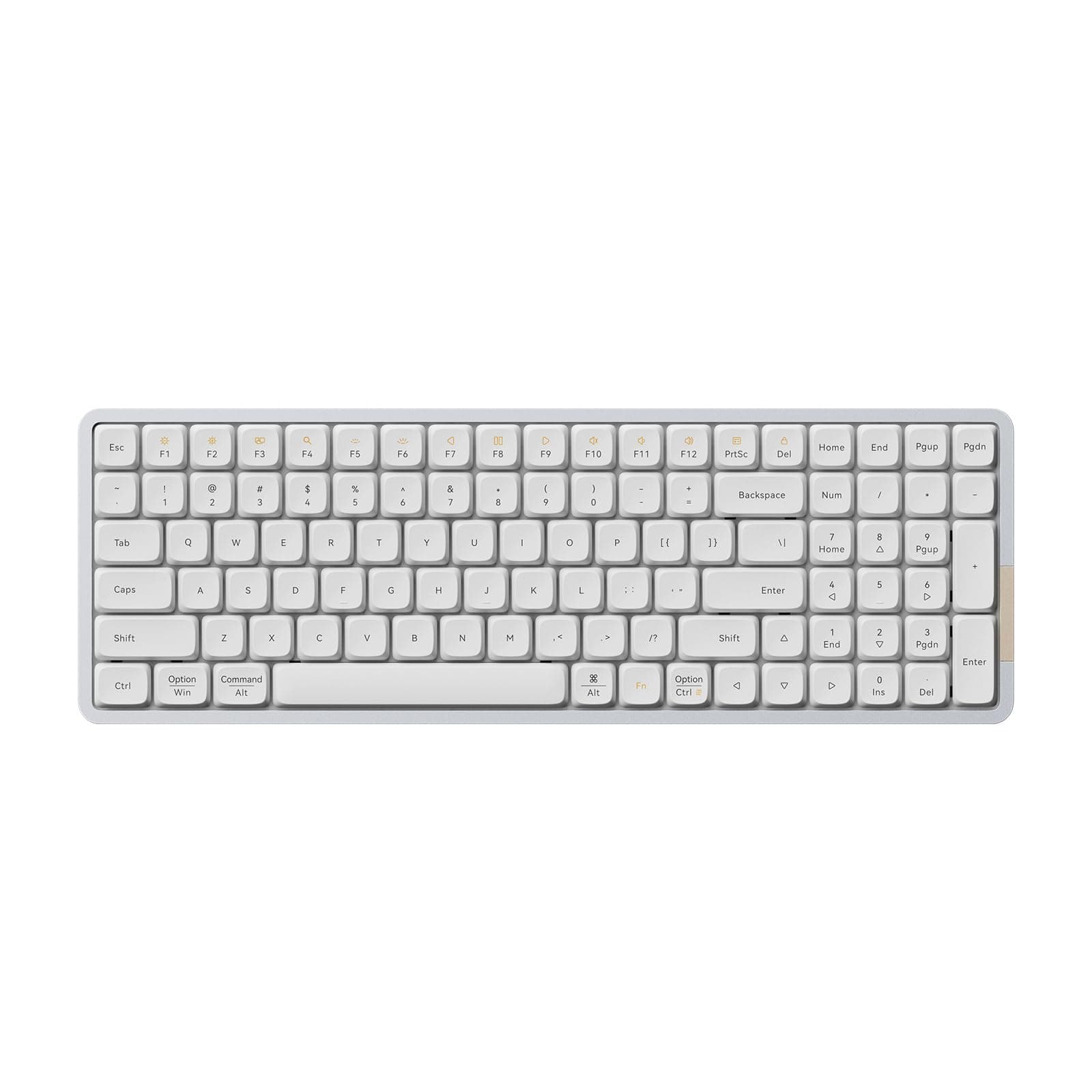 FLOW100 Low Profile Mechanical Keyboard, English Layout, Silver White, Standard Equipment Key Switch, GHOST (Linear) Certified