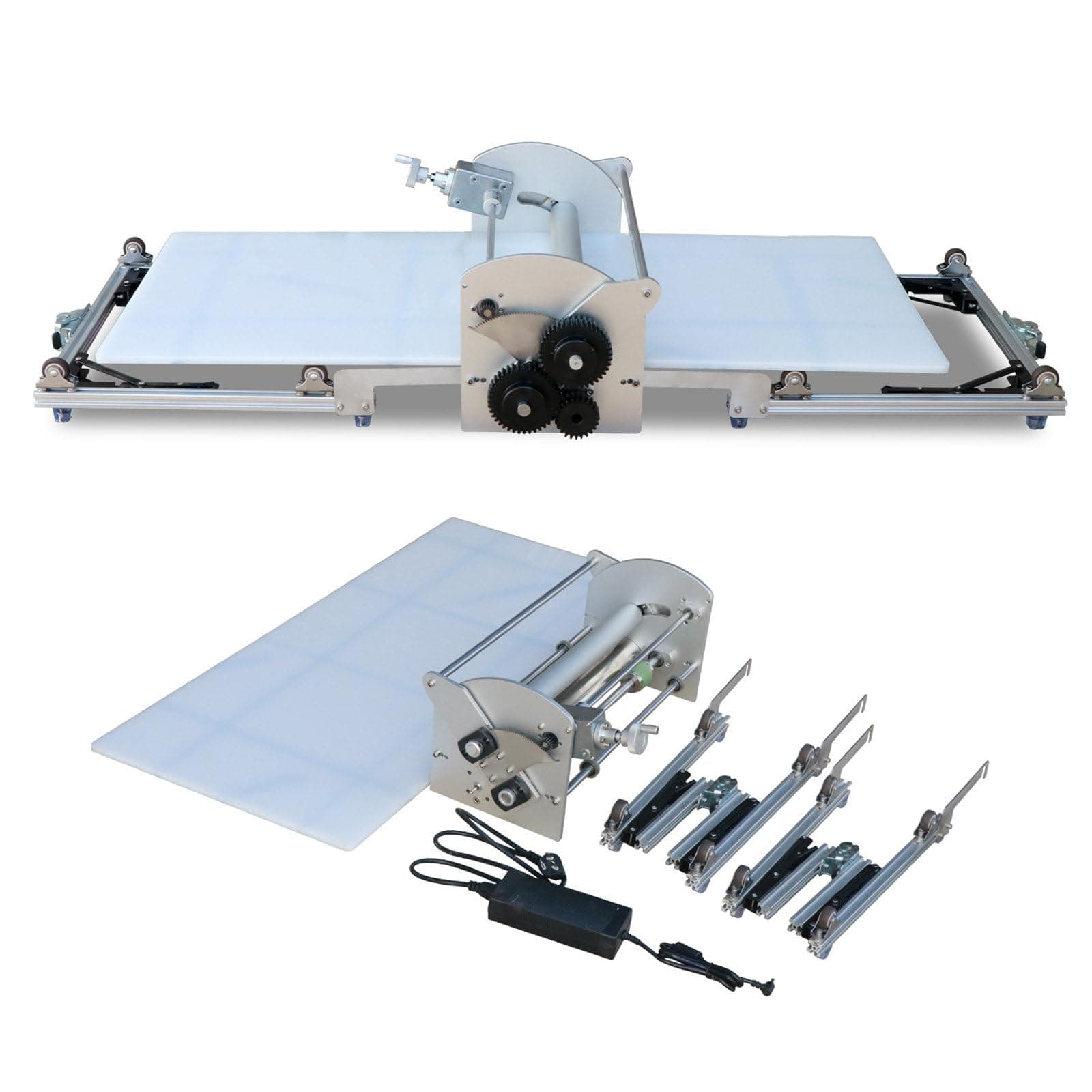 Electric Dough Sheeter 18 inch, Foldable Dough Roller for Pastry Pizza, Adjustable Thickness 2-30mm, 100x45cm Board, for Home and Commercial Bakeries