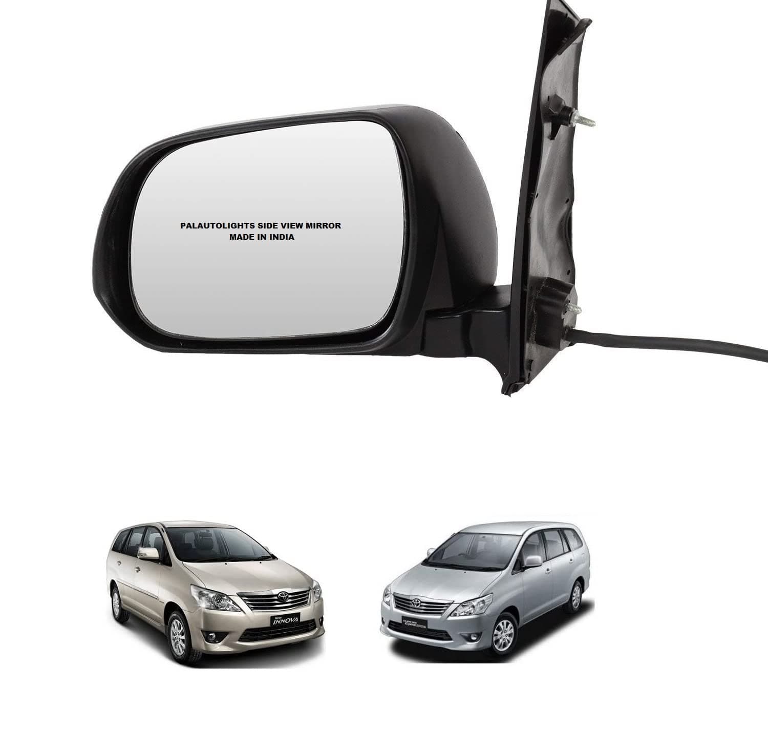 Mortised with Blinker Indicator Light Left Side Mirror for Innova - Launch Year:2012-2017 (Black)