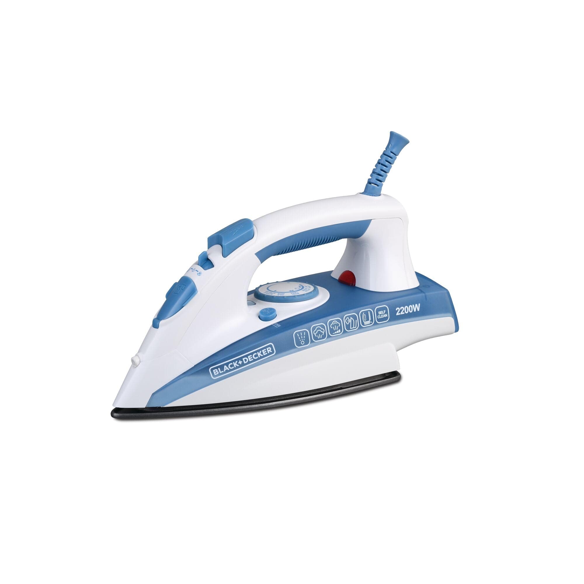 2000W Steam Iron, Ceramic Soleplate, 25g/min Continuous Steam, 90g Steam Boost, Vertical Steam, Self-Clean, Anti-Drip, 300ml Water Tank, Blue, X2000-B5