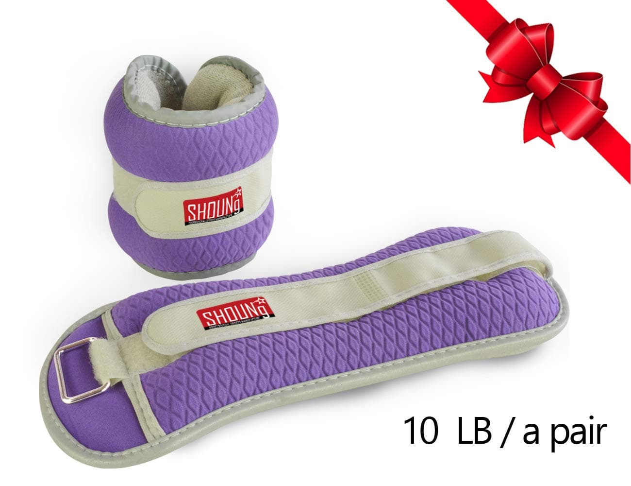 Adjustable Exercise Ankle Weight - Reflective Ankle Weights for Exercise - Hand Weights for Walking - Kids Weight Lifting - Hand Weights for Walking and Gym for Sale, Purple 10 Pound/A Pair