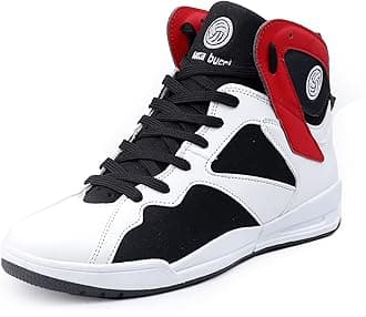 Bacca Bucci Men's Comfy Mid-Top Casual Chunky Streetwear Fashion Sneakers | Solid Color Pattern with Rubber Outsole