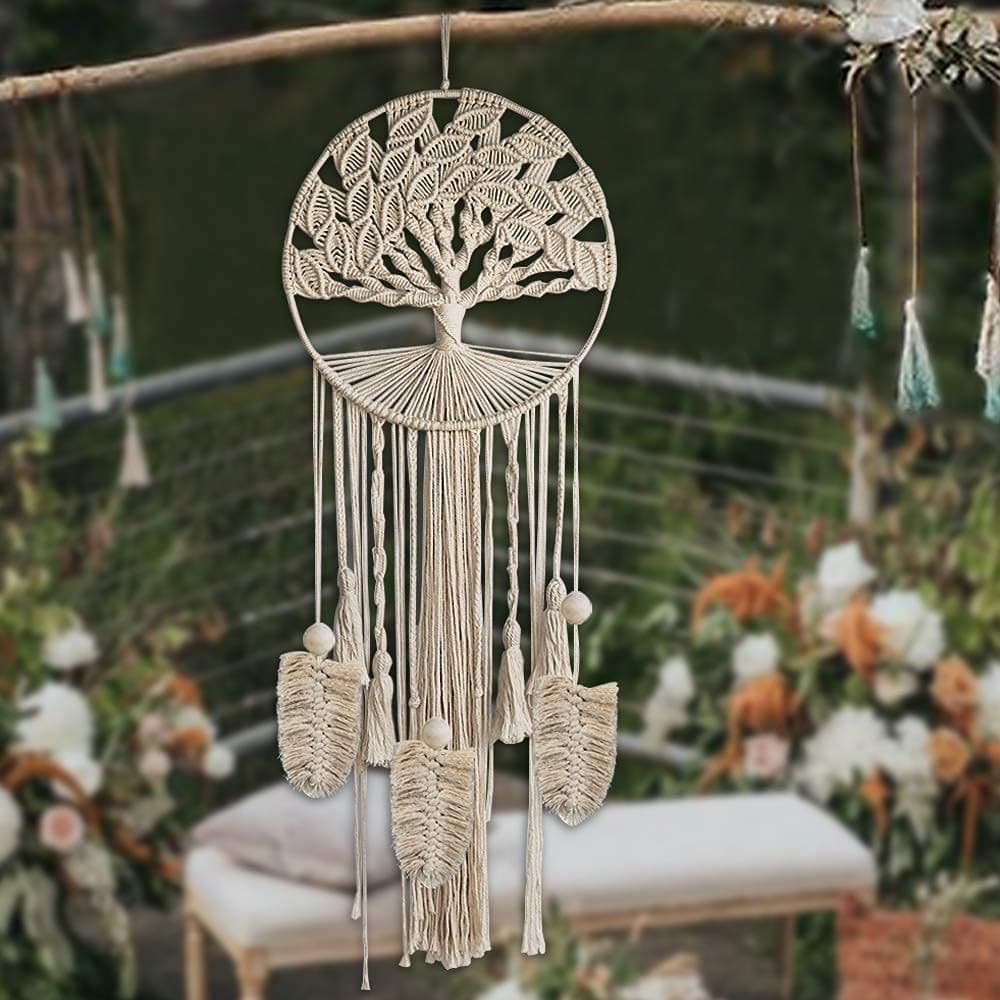 party club Macrame Dream Catcher with Ring Boho Large Handmade Tree of Life Wall Hanging Wedding Party Dreamcatcher Home Baby Nursery Decorations Birthday Gifts (37.8" Long, 11.81" Dia)
