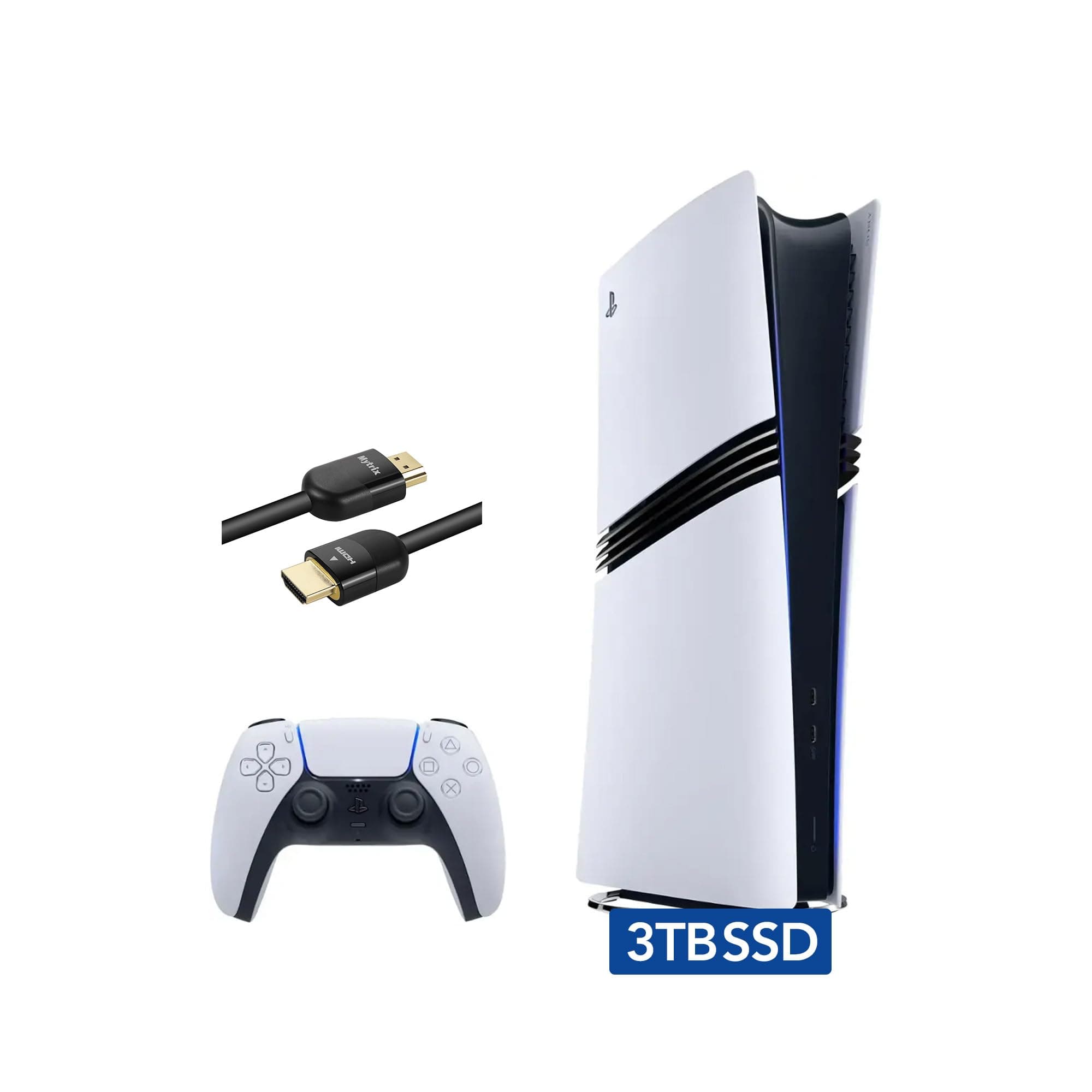 PlayStation 5 Pro with 3TB SSD Storage, Wireless Dualsense Controller - PS5 Pro Gaming System, White (Renewed) [video game]