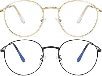 Kursan Classic Round Metal Clear Lens Glasses for Women Men Circle Frame Non-Prescription Eyeglasses