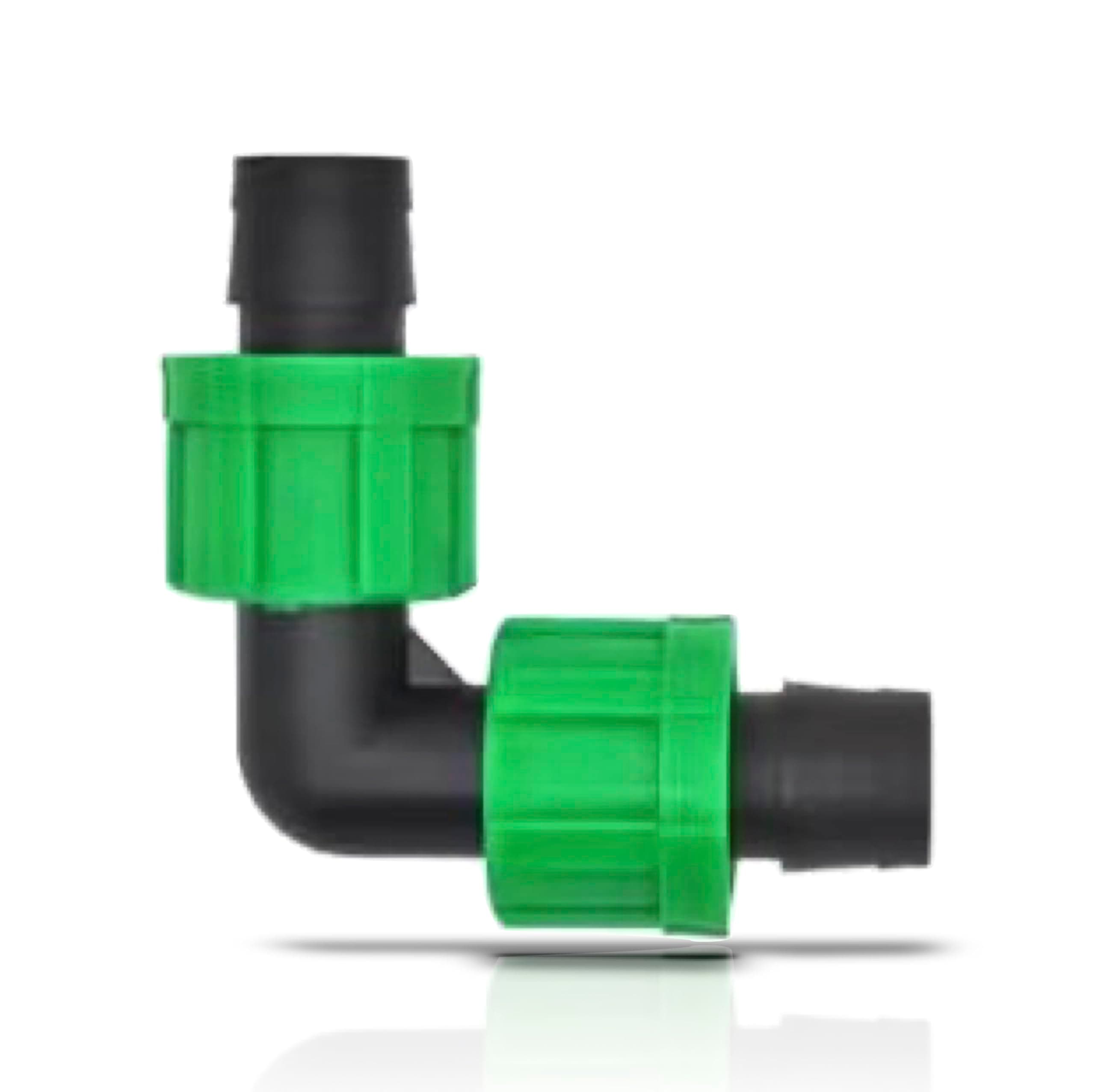 One Stop Outdoor (10-Pack) Drip Irrigation Elbow 1/2" Universal Perma Connector Barbed Locking Fitting - Fits All Brands 16-17mm Drip Tape AG Tubing (10, Elbow)