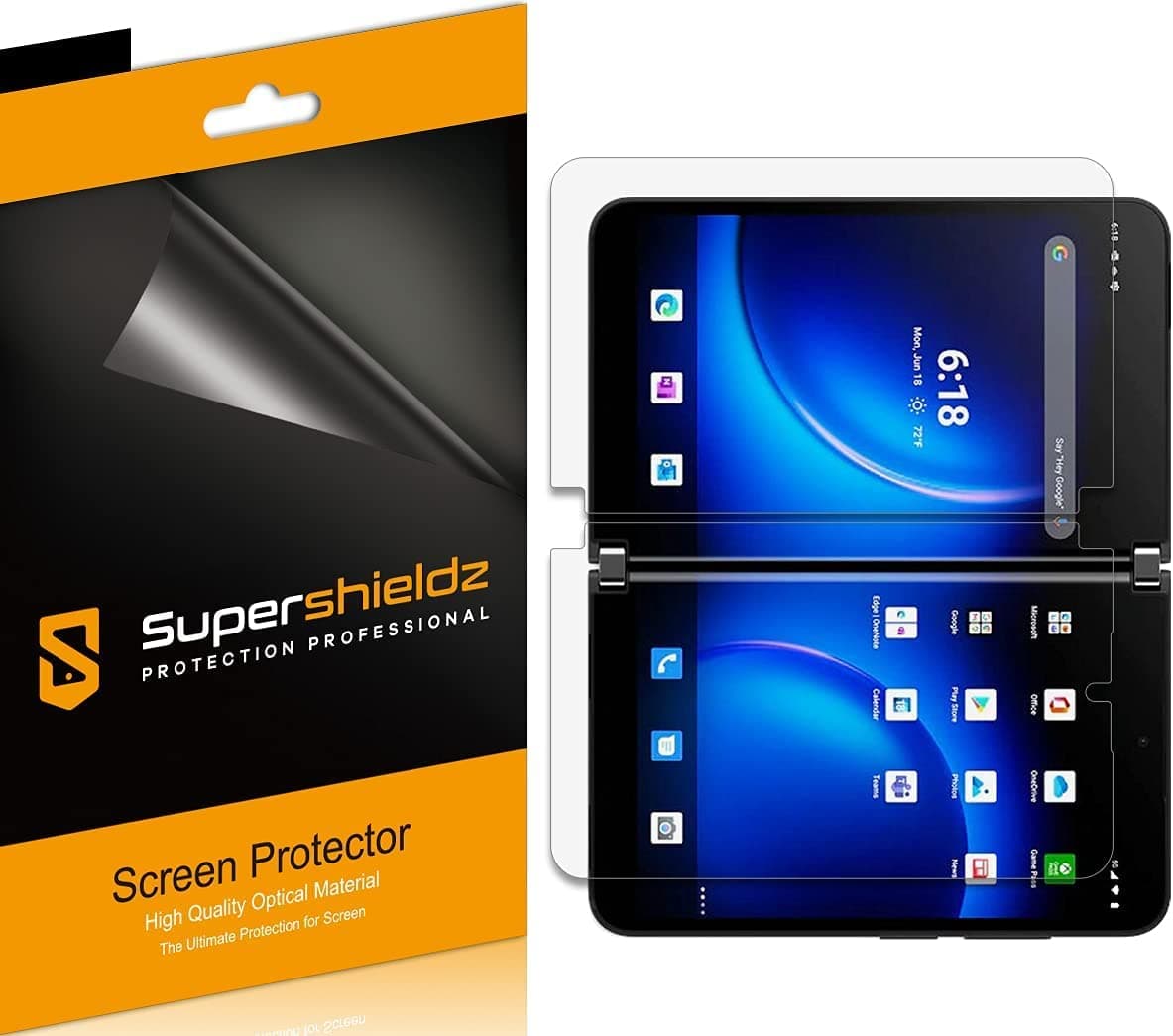 (2 Pack) Designed for Microsoft Surface Duo 2 Screen Protector, (2 Left Screen and 2 Right Screen) High Definition Clear Shield (TPU)