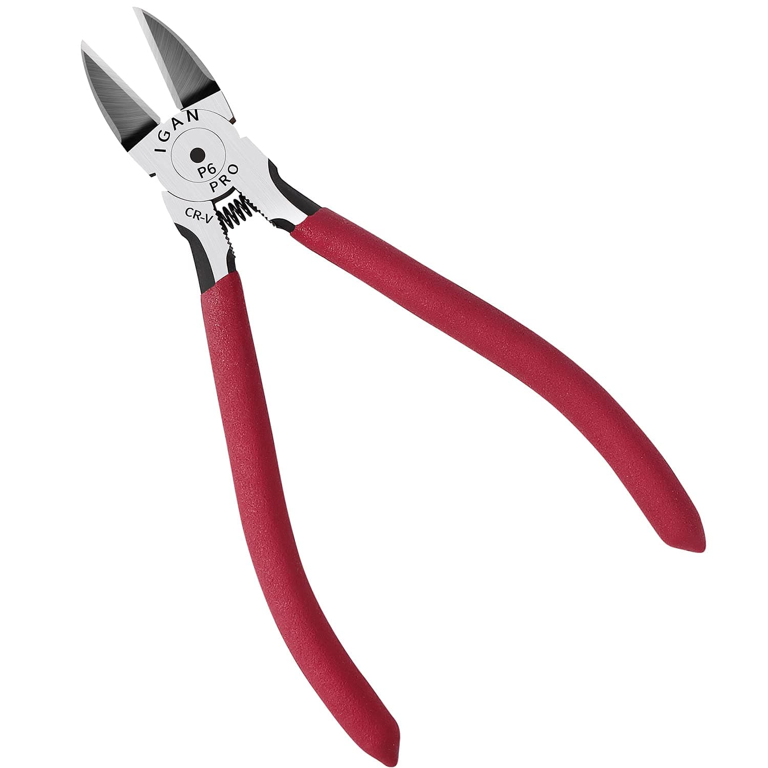 P6 Wire Flush Cutters, 6-inch Ultra Sharp and Precision Side Cutter Clippers with Longer Flush Cutting Edge, Spring-loaded, Ideal Wire Snips for Handmade and Any Clean Cut Needs