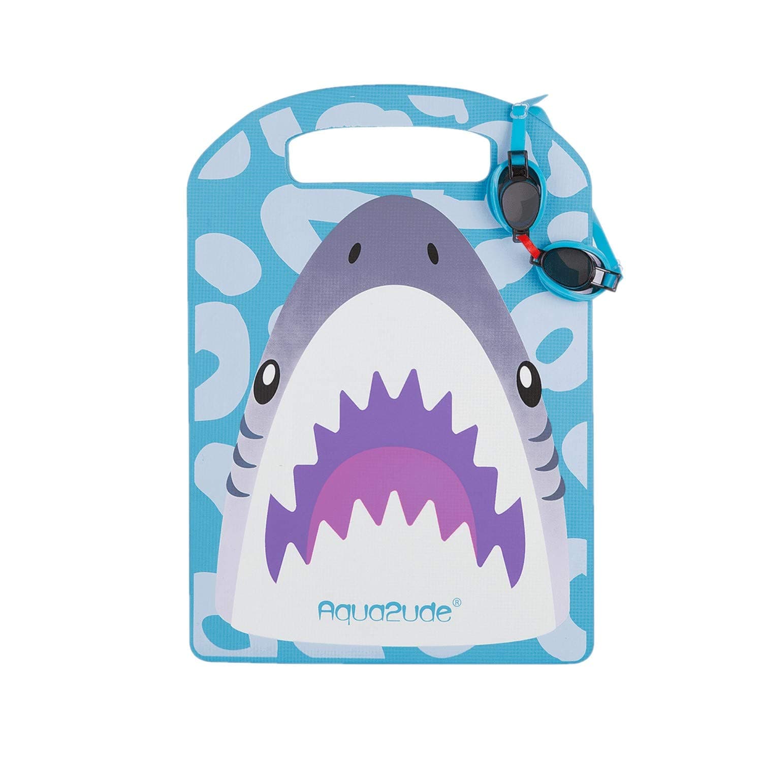 Aqua2ude Shark Swim Goggle and Kickboard Set - Bundle Pack with 1 Pair of Shark Themed Goggles and 1 Shark Kickboard - Goggle and Kickboard Value Pack