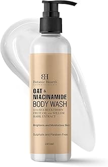 Botanic Hearth Oat & Niacinamide Body Wash | Moisturizing & Skin-Nourishing Shower Gel | Sulfate & Paraben Free | for Women & Men | 245ml
