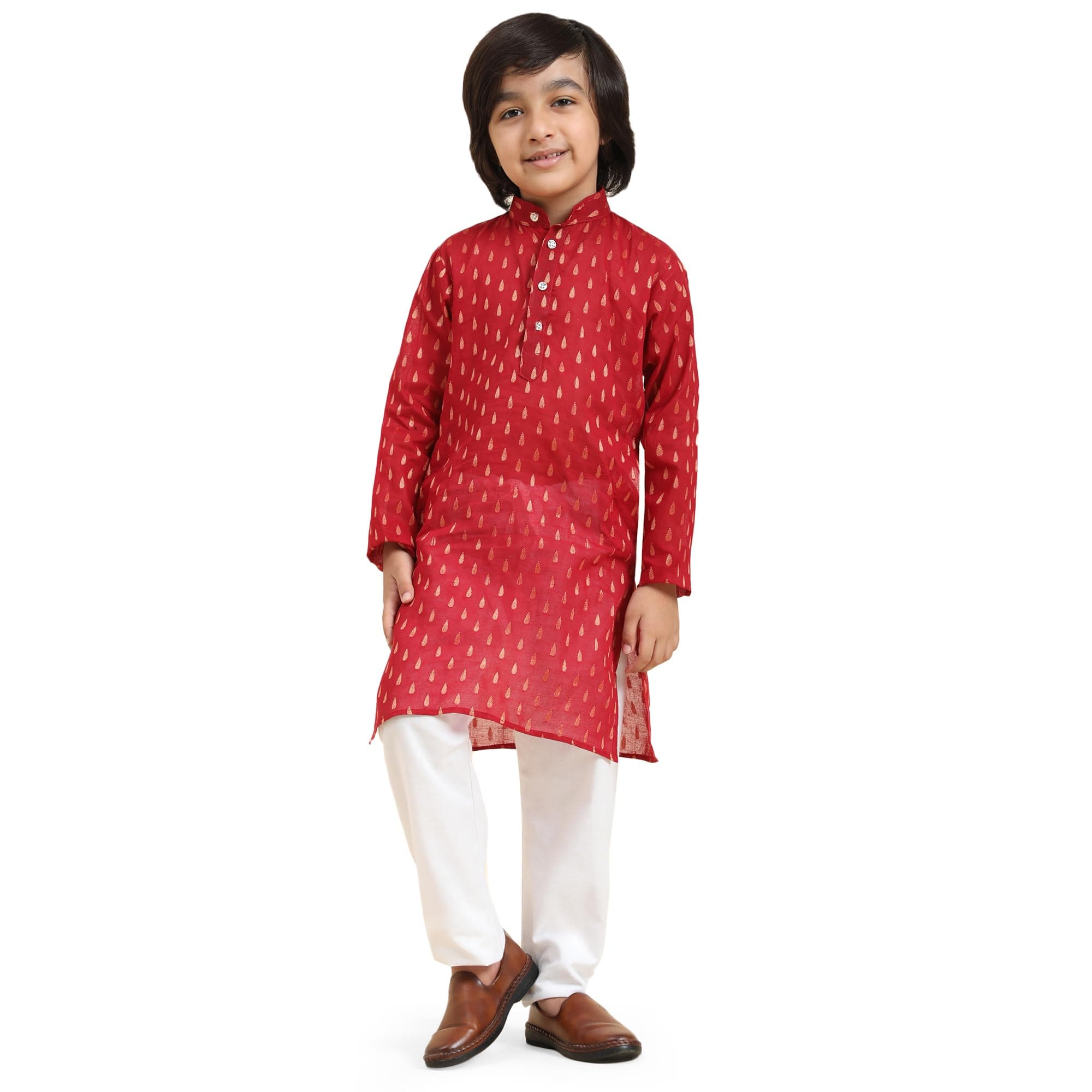 Pro-Ethic Style Developer Boy's Cotton Printed Kurta Pajama For Kid'S s Traditional Dress Kurta Pajama Set